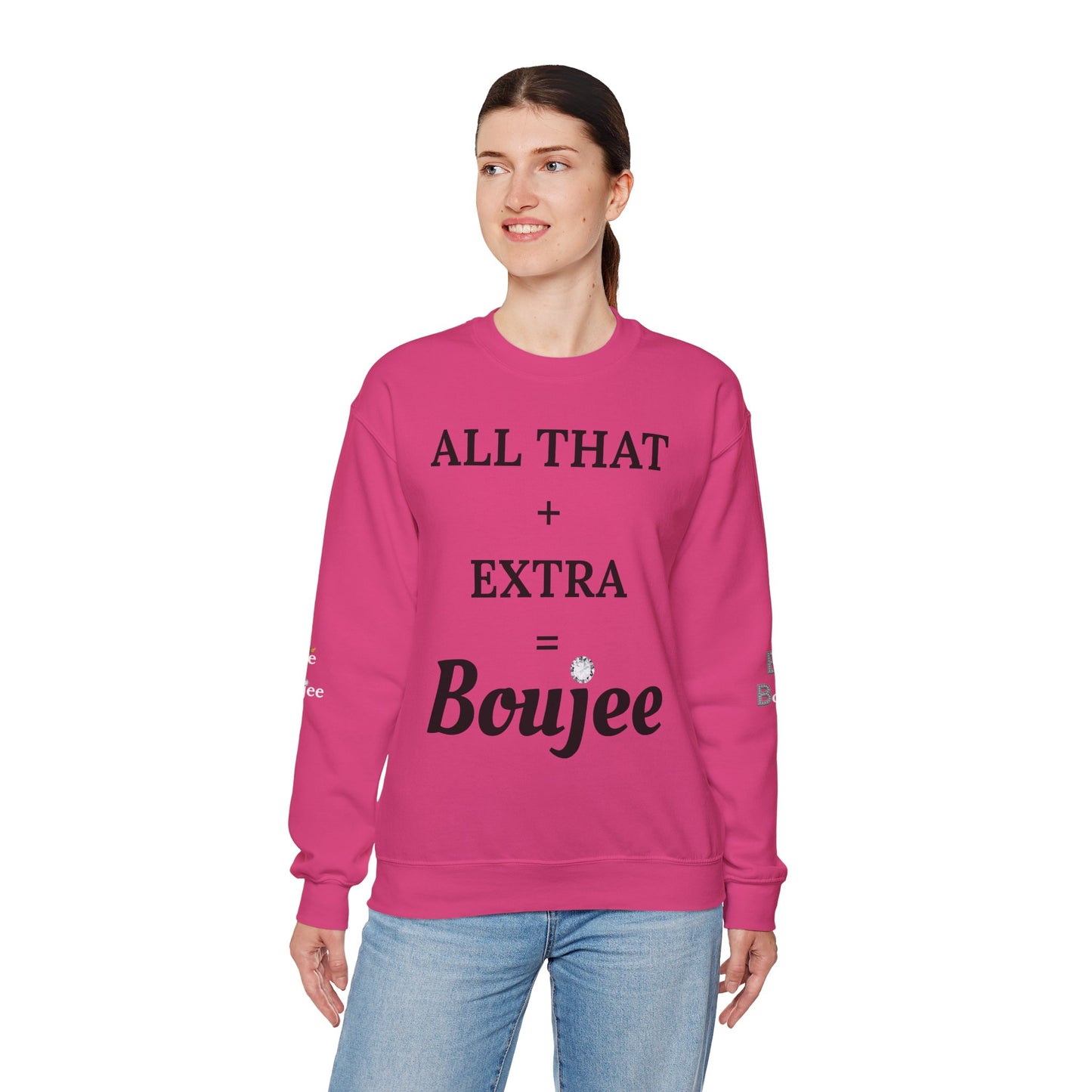 All That + Extra = Boujee - Heavy Blend™ Light Colors Crewneck Sweatshirt