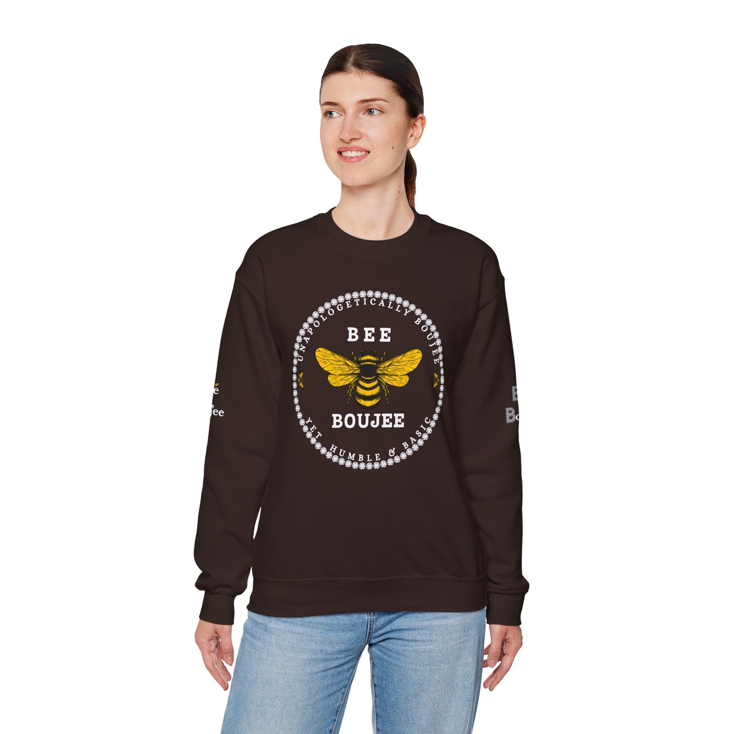 Unapologetically Boujee Yet Humble & Basic- Heavy Blend™ Dark Colors Crewneck Sweatshirt