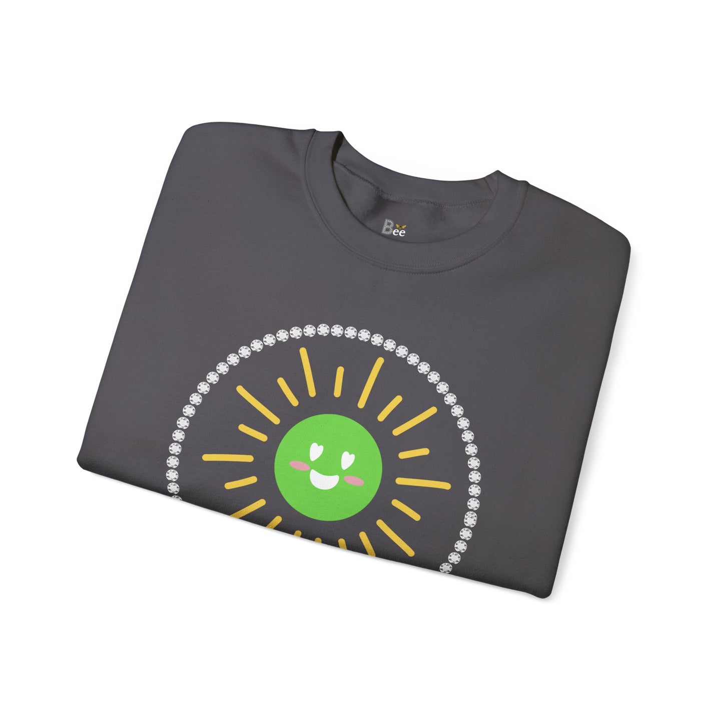 Boujee Sunshine Smiley Face Green - Heavy Blend™ Dark Colors Crewneck Sweatshirt