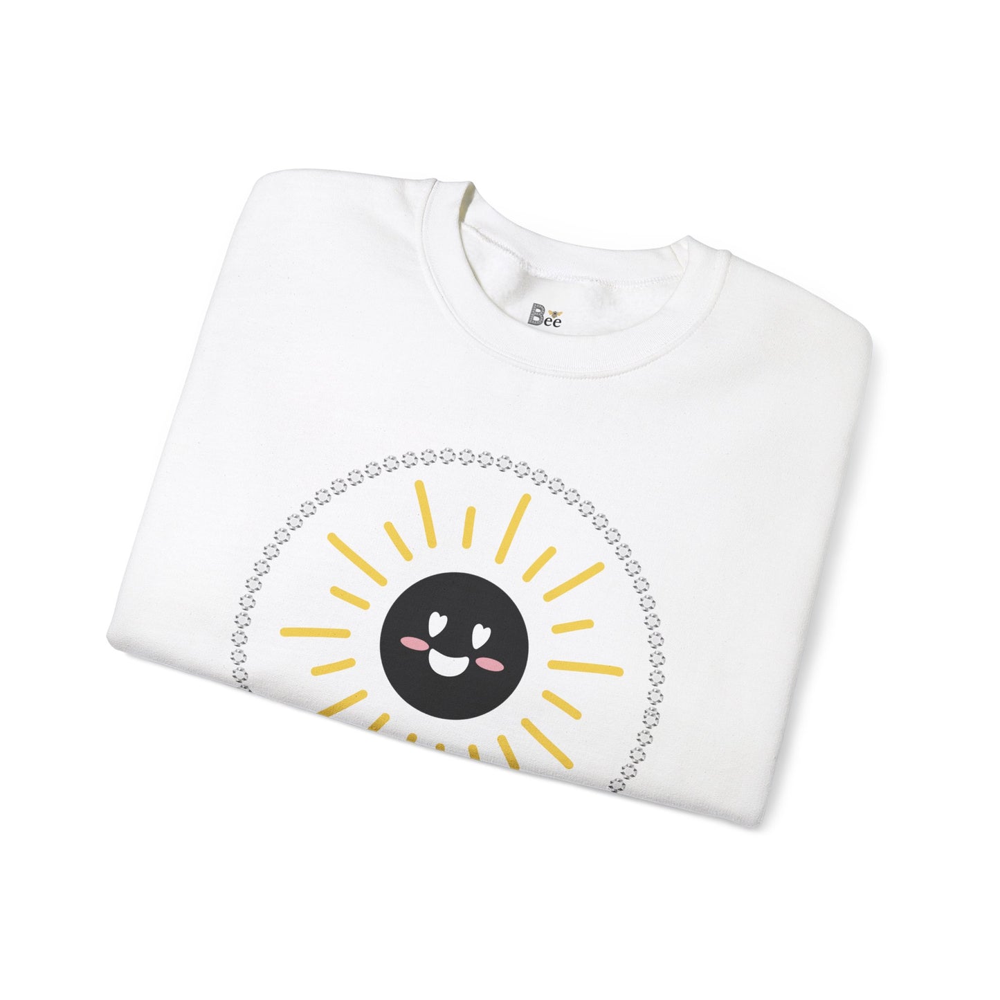 Boujee Sunshine Smiley Face Black - Heavy Blend™ Light Colors Crewneck Sweatshirt