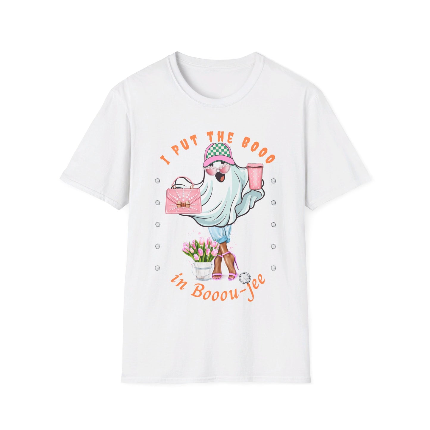 Halloween Booo in Boooujee - Softstyle T-Shirt BROWN SKIN TONE