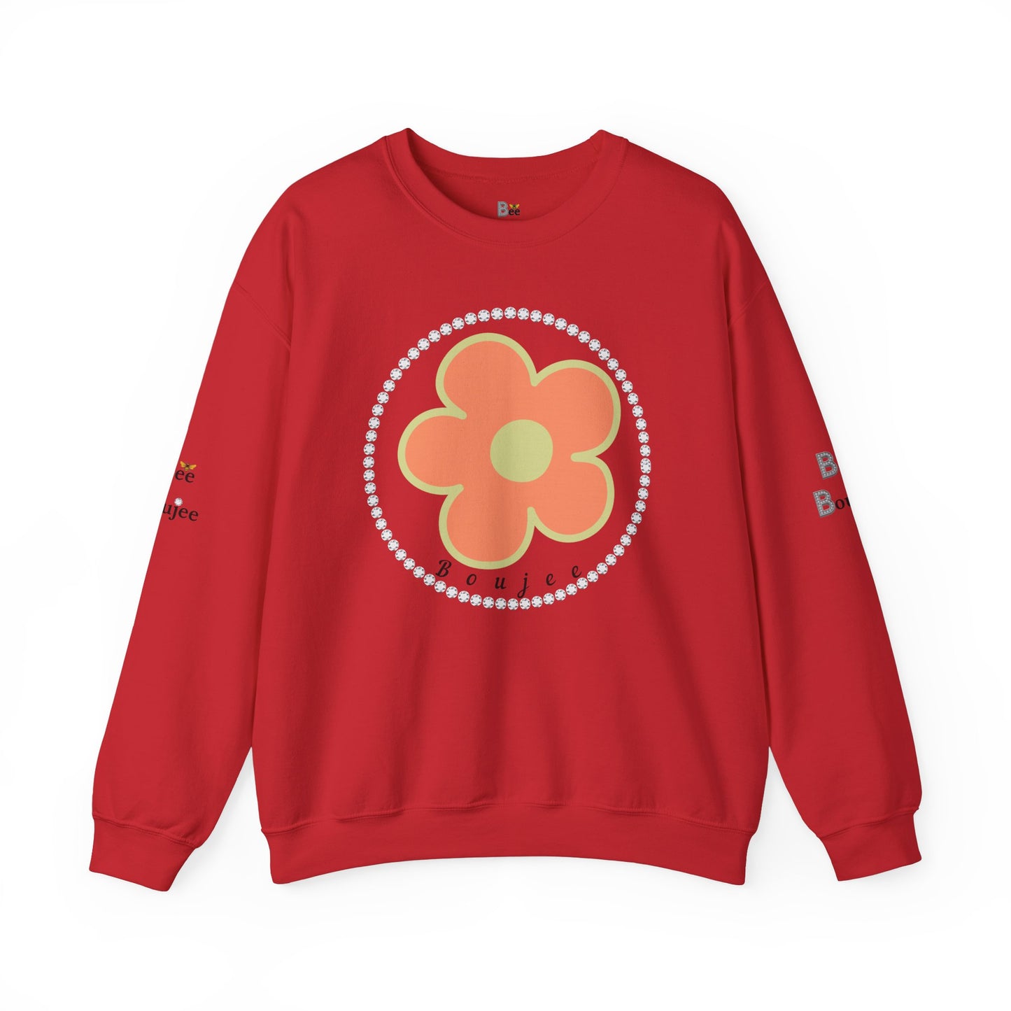 Boujee Flower Orange Green - Heavy Blend™ Light Colors Crewneck Sweatshirt