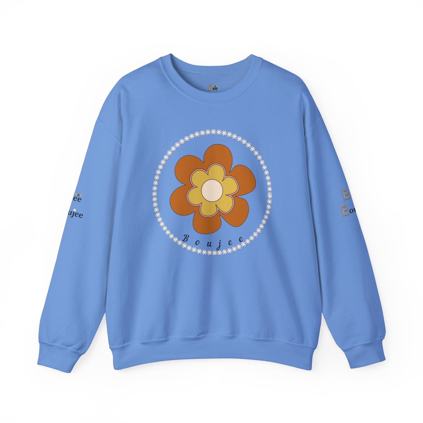 Boujee Brown Flower - Heavy Blend™ Light Colors Crewneck Sweatshirt