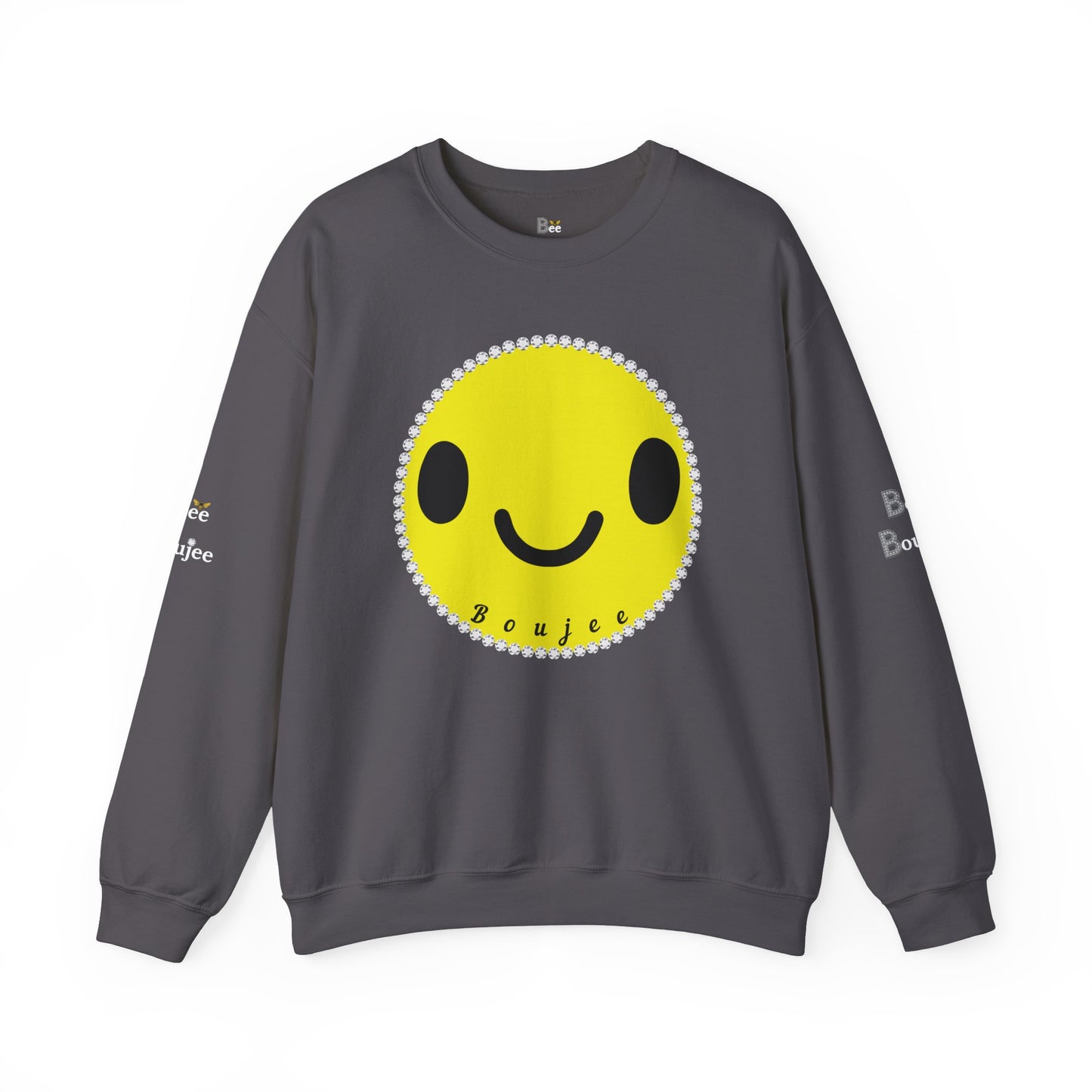 Boujee Smiley Face Yellow - Heavy Blend™ Dark Colors Crewneck Sweatshirt