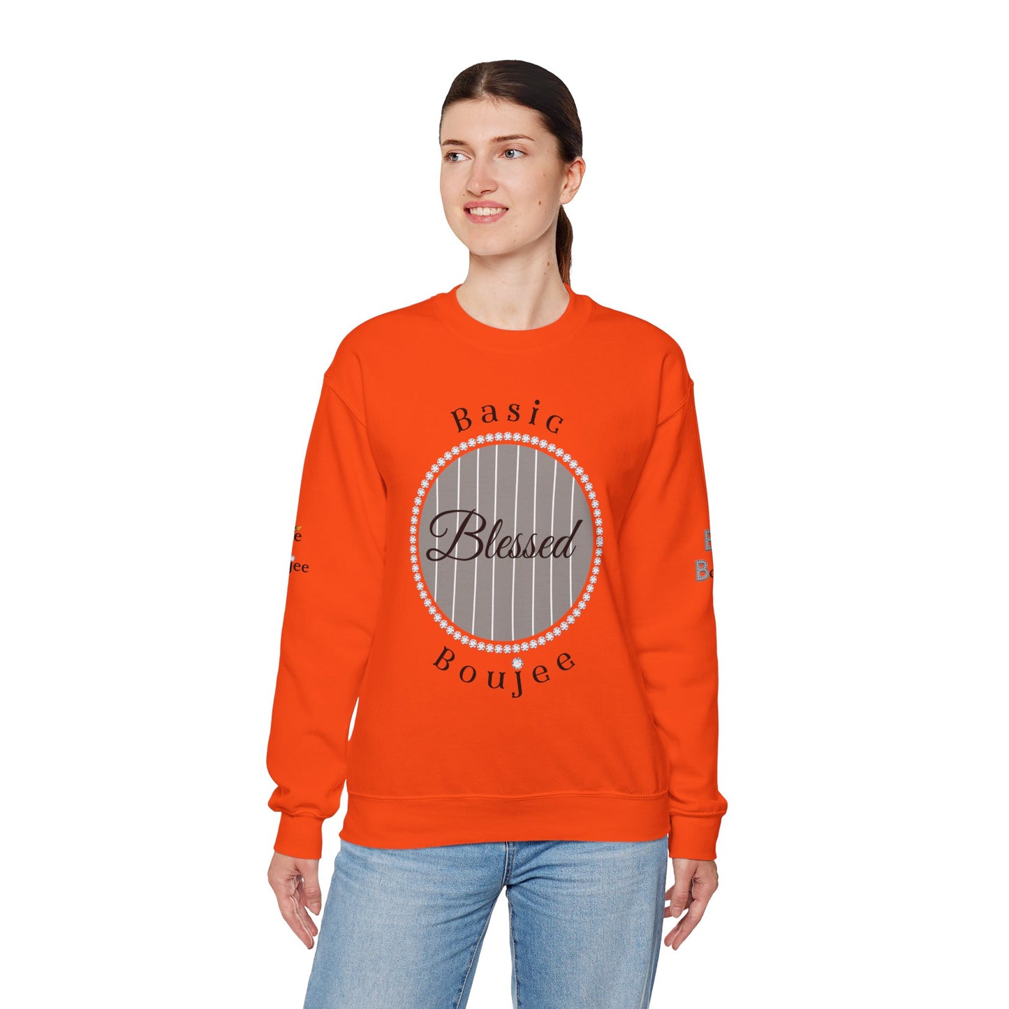 Basic Boujee Blessed - Heavy Blend™ Light Colors Crewneck Sweatshirt