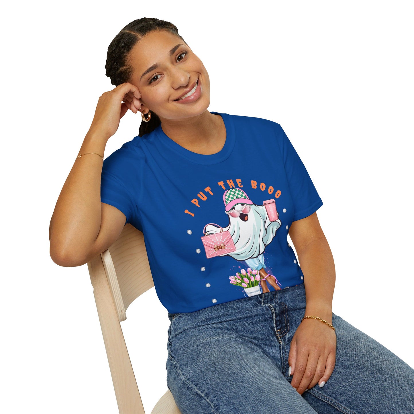 Halloween Booo in Boooujee - Softstyle T-Shirt BROWN SKIN TONE