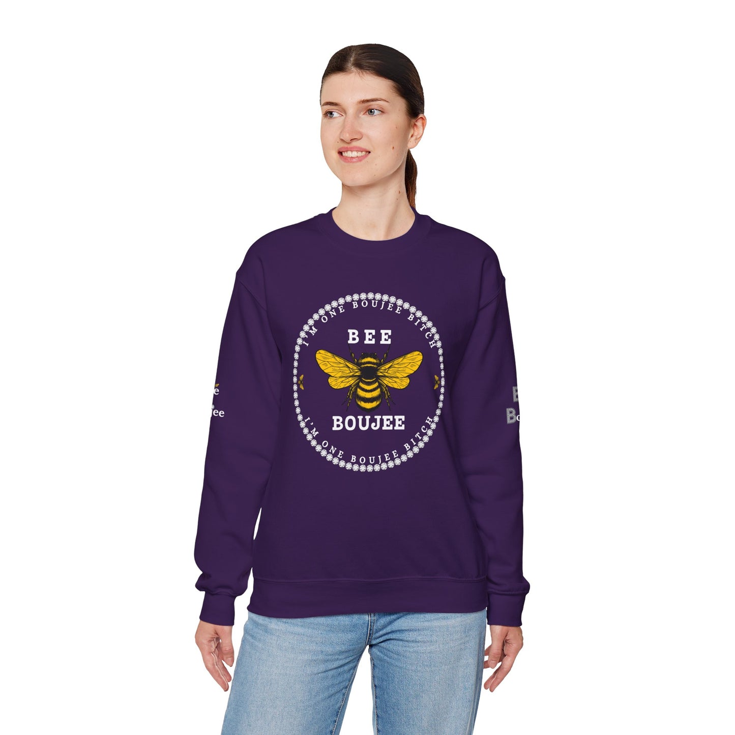 I'm One Boujee Bitch - Heavy Blend™ Dark Colors Crewneck Sweatshirt
