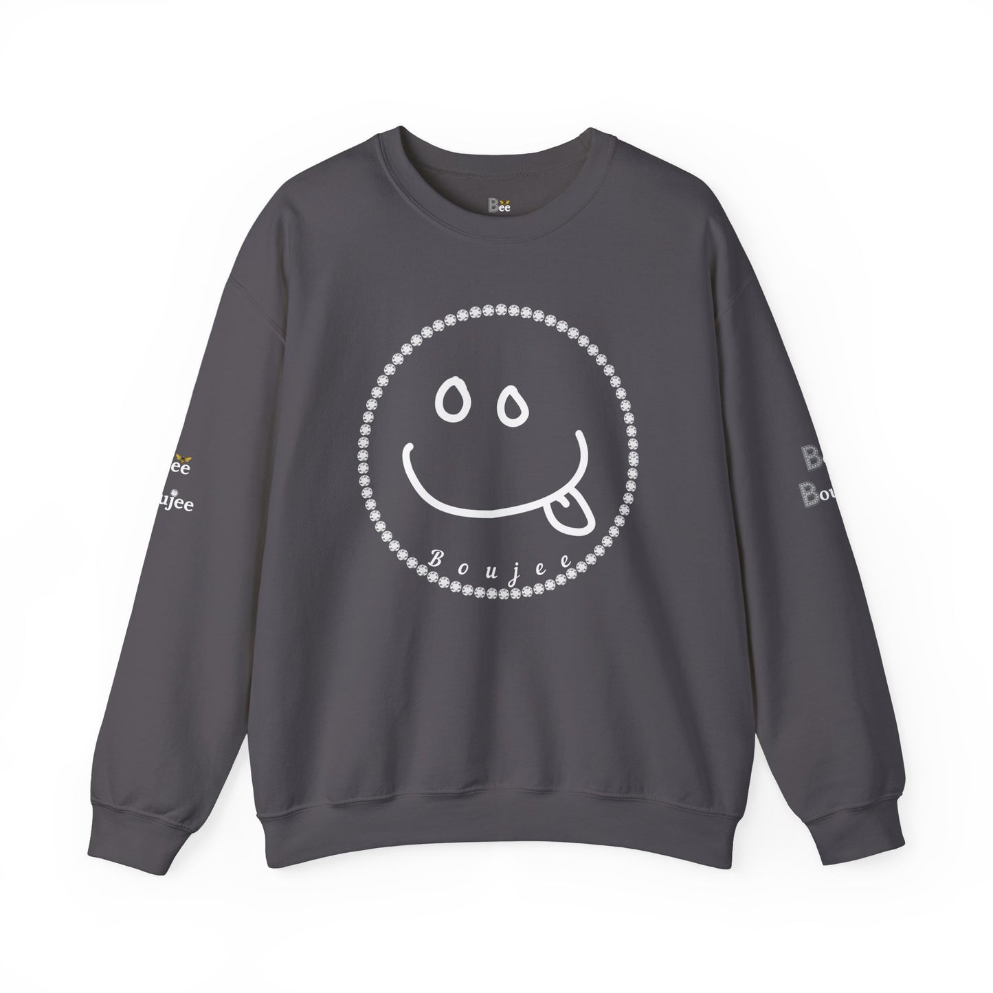Boujee Smiley Goofy Face - Heavy Blend™ Dark Colors Crewneck Sweatshirt