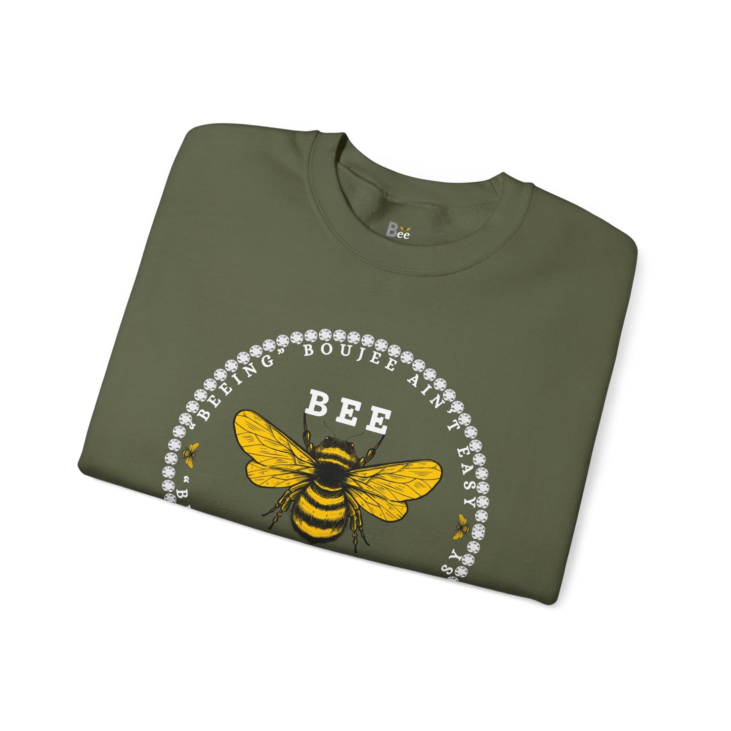 "Beeing" Boujee Ain't Easy - Heavy Blend™ Dark Colors Crewneck Sweatshirt
