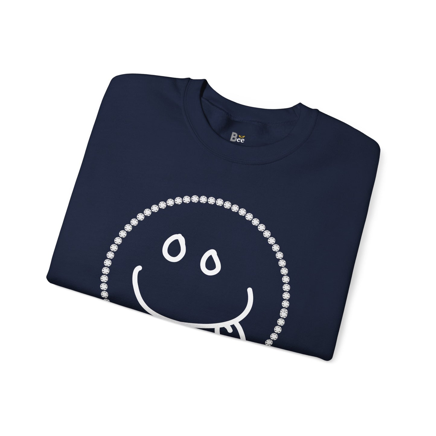 Boujee Smiley Goofy Face - Heavy Blend™ Dark Colors Crewneck Sweatshirt