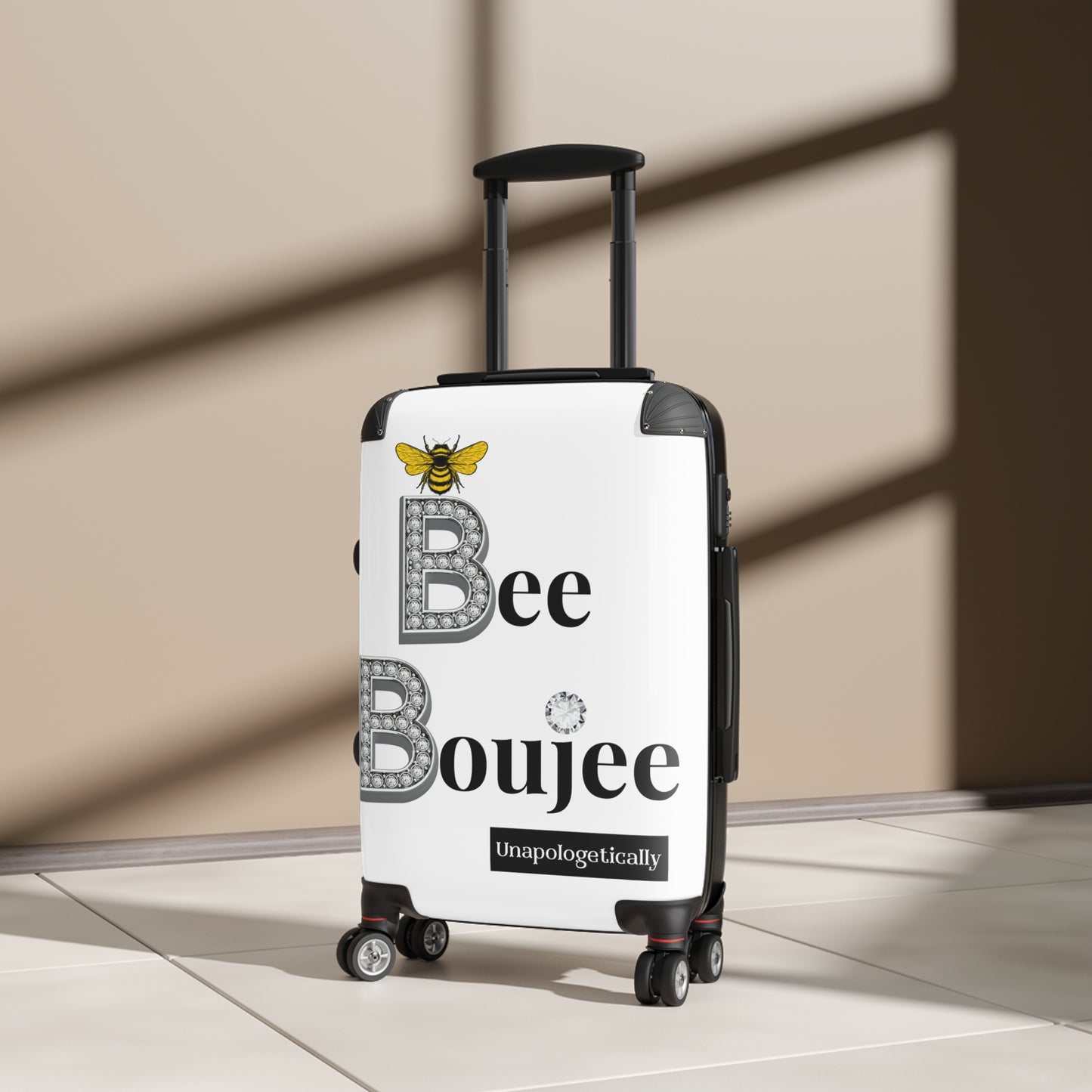 Bee Boujee Luggage - WHITE