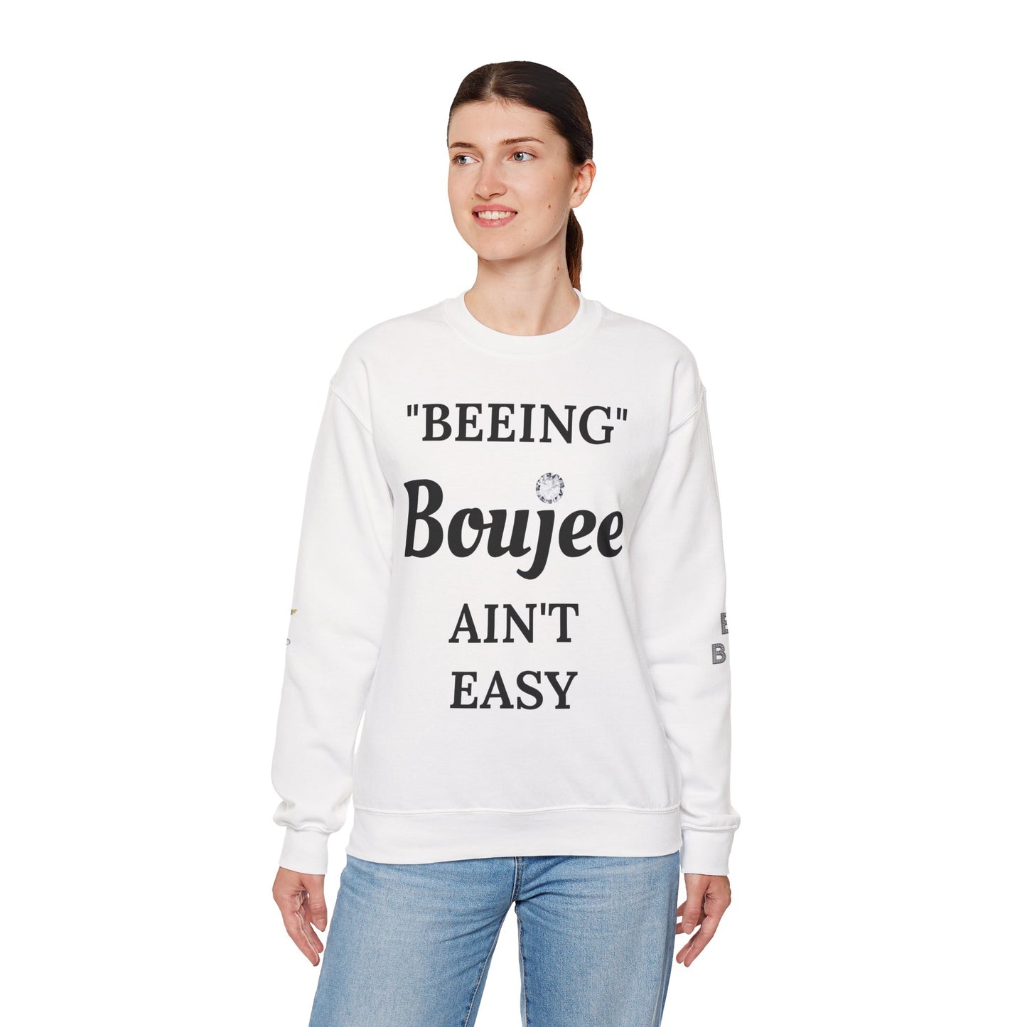 "Beeing" Boujee Ain't Easy- Heavy Blend™ Light Colors Crewneck Sweatshirt
