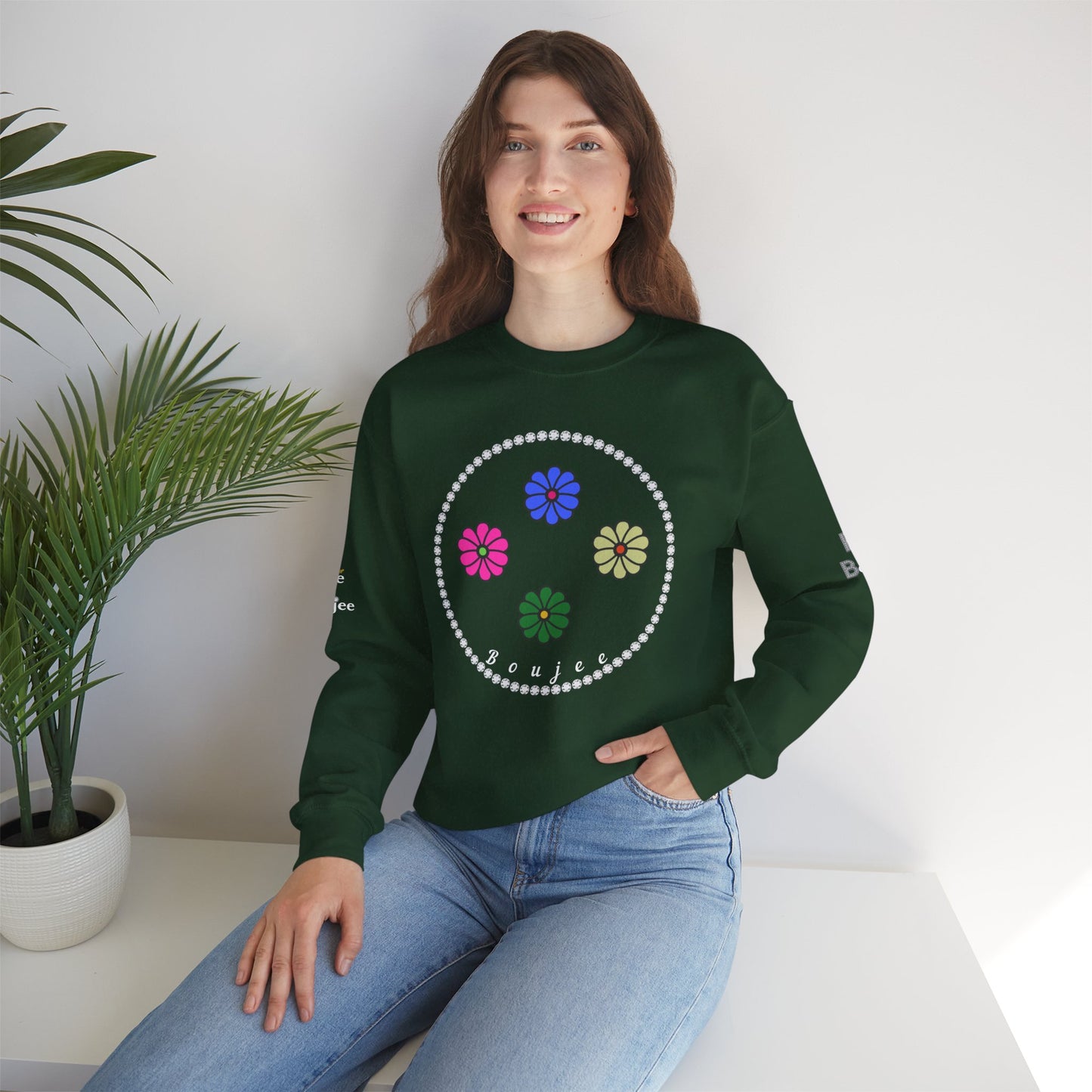 Boujee Mini Flowers - Heavy Blend™ Dark Colors Crewneck Sweatshirt