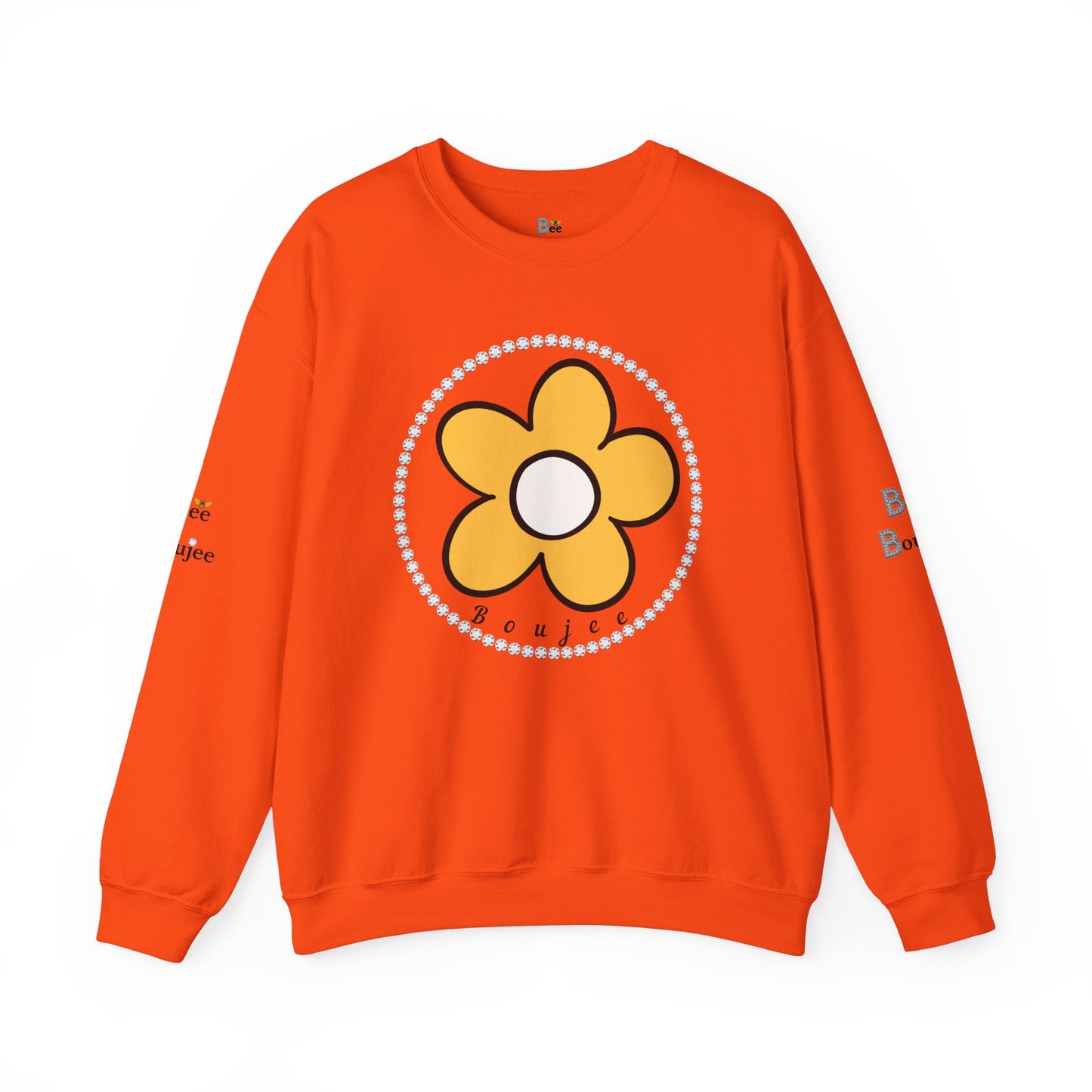 Boujee Flower Yellow White - Heavy Blend™ Light Colors Crewneck Sweatshirt