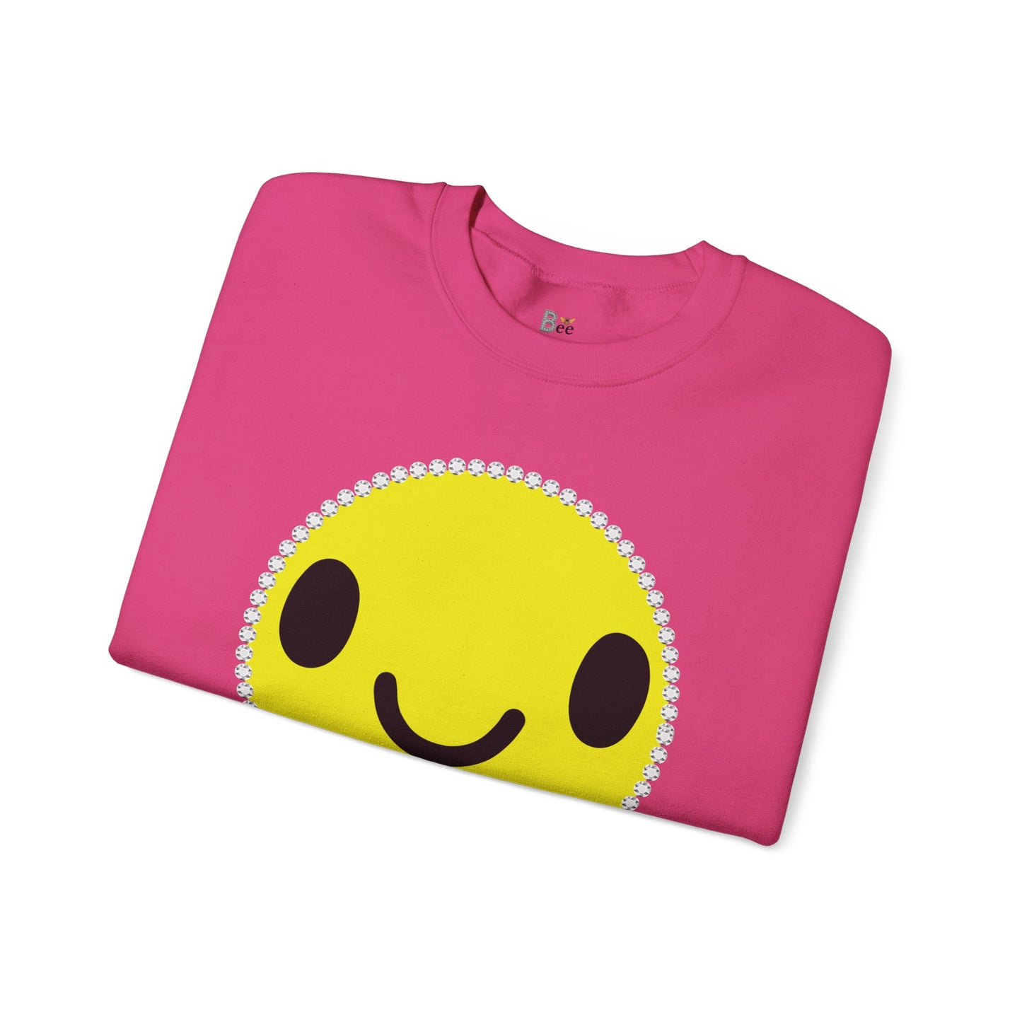 Boujee Smiley Face Yellow - Heavy Blend™ Light Colors Crewneck Sweatshirt