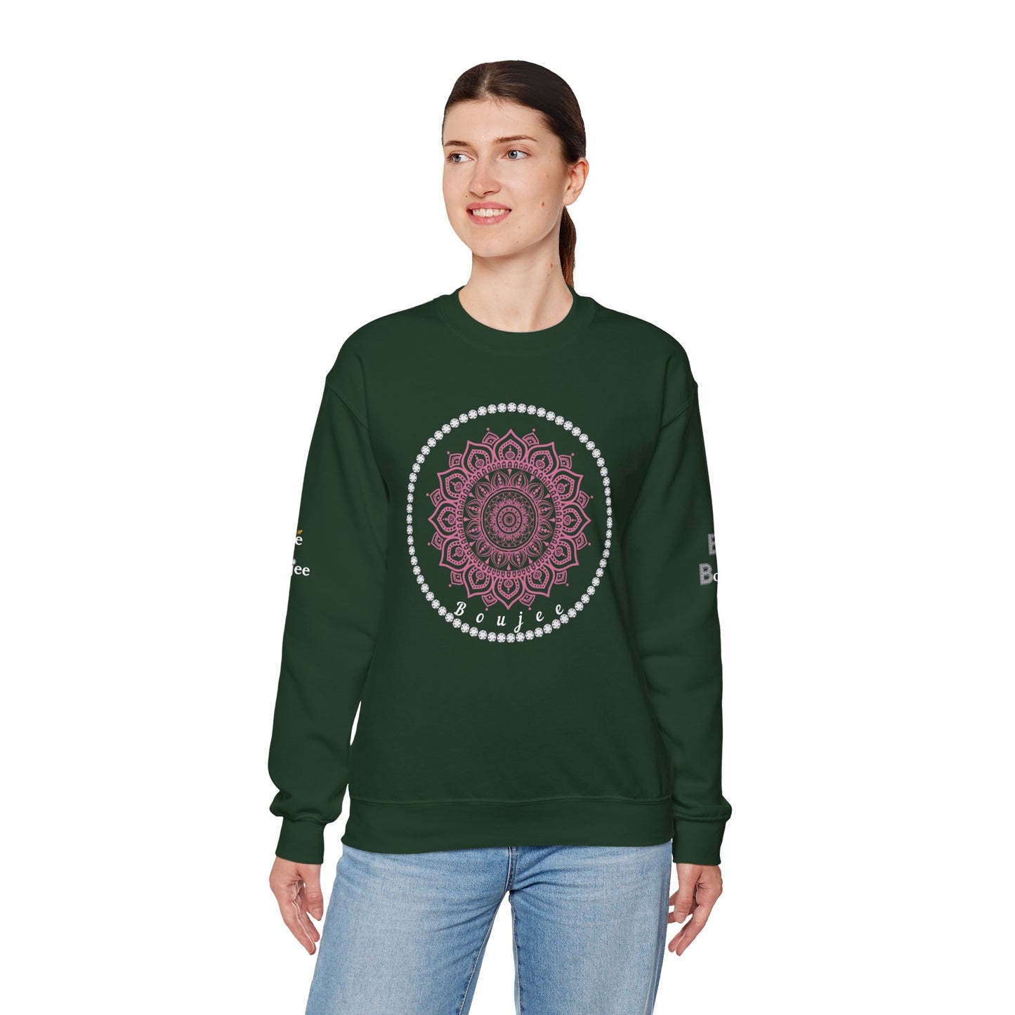 Boujee Burst Pink - Heavy Blend™ Dark Colors Crewneck Sweatshirt