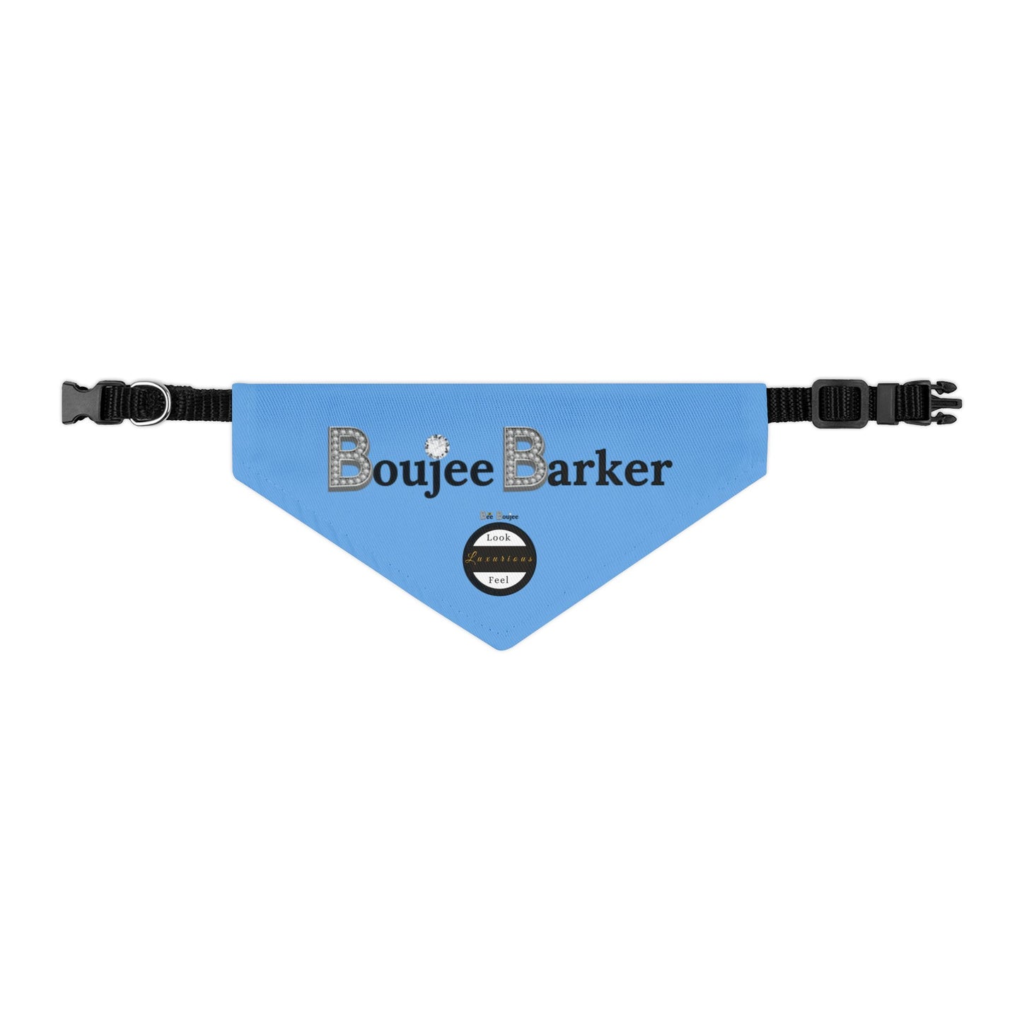 Boujee Barker Bandana BLUE - Pet Collar SMALL