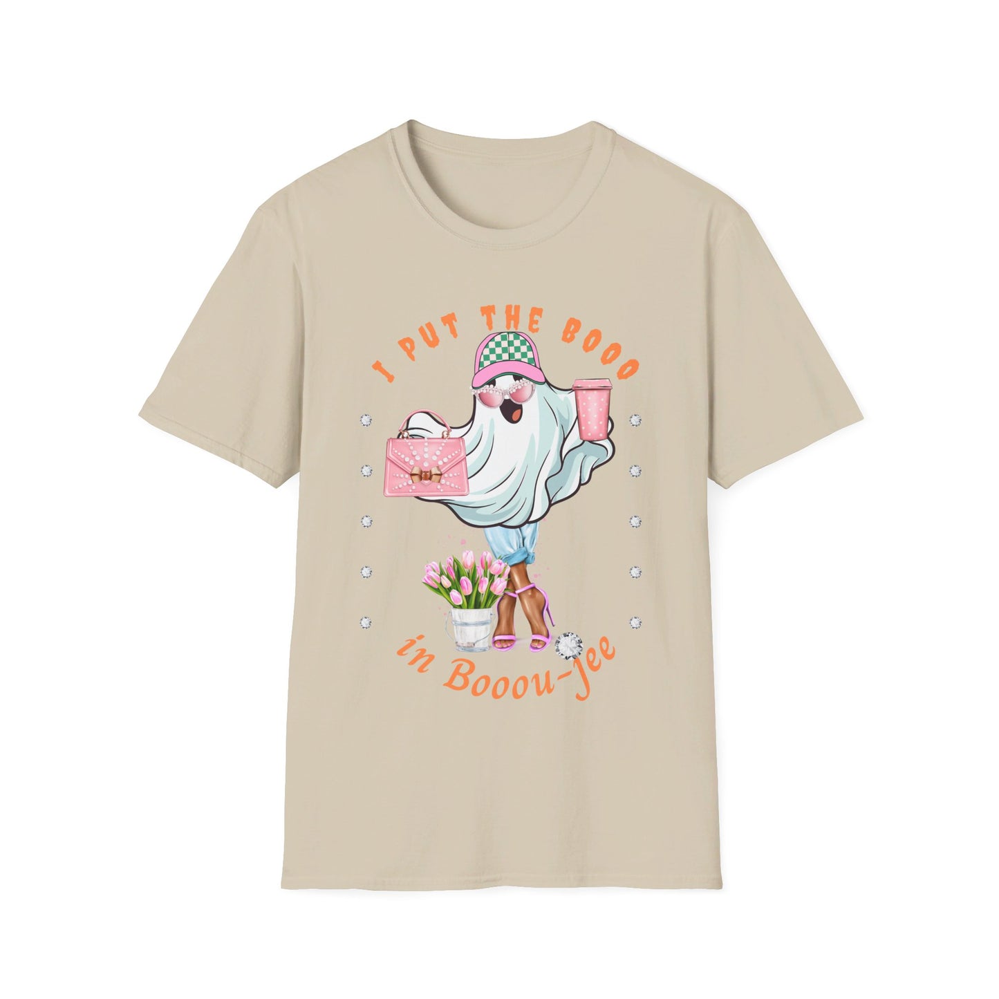Halloween Booo in Boooujee - Softstyle T-Shirt BROWN SKIN TONE