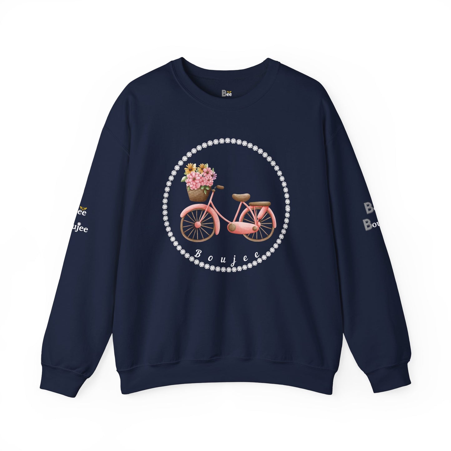 Boujee Bicycle Bouquet - Heavy Blend™ Dark Colors Crewneck Sweatshirt