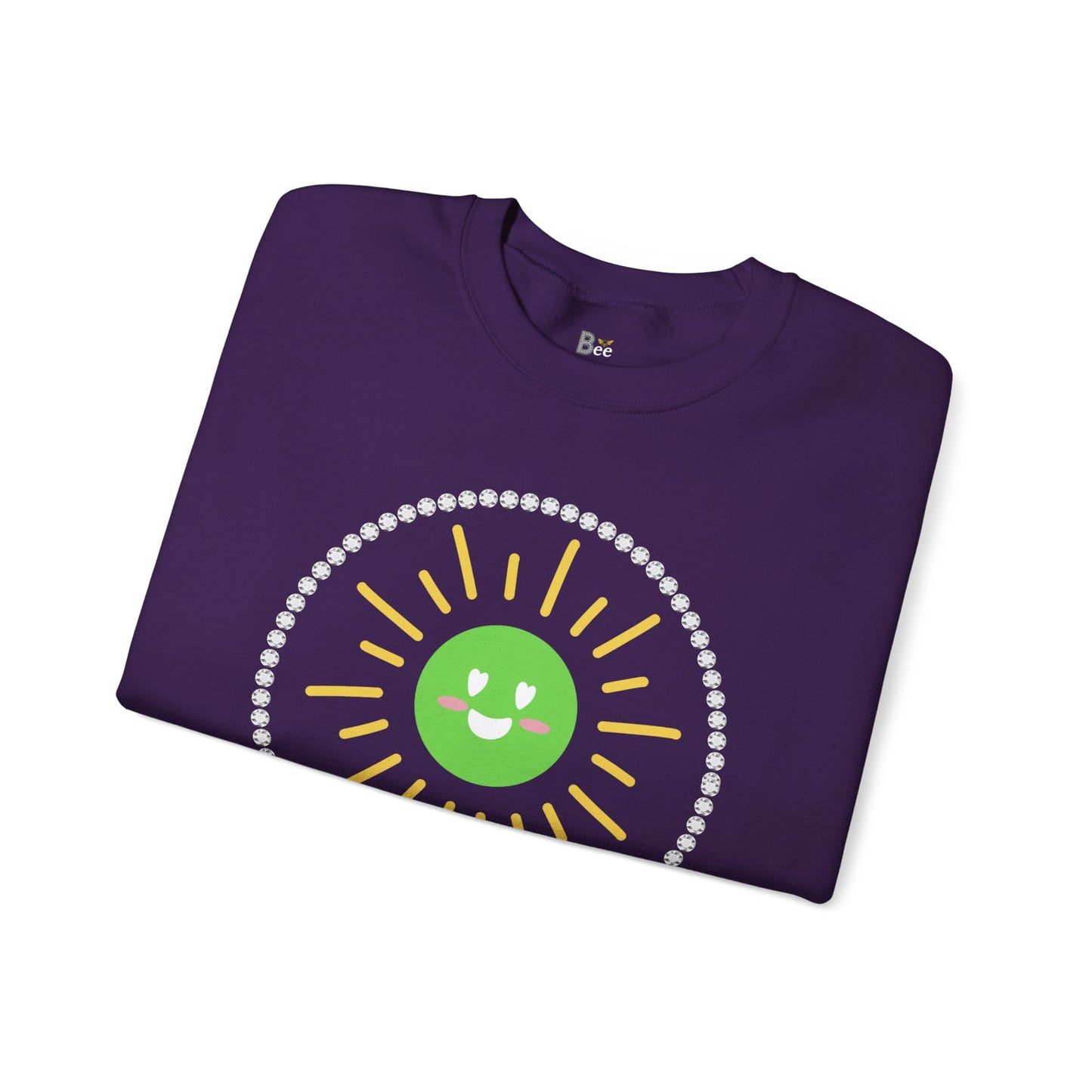Boujee Sunshine Smiley Face Green - Heavy Blend™ Dark Colors Crewneck Sweatshirt