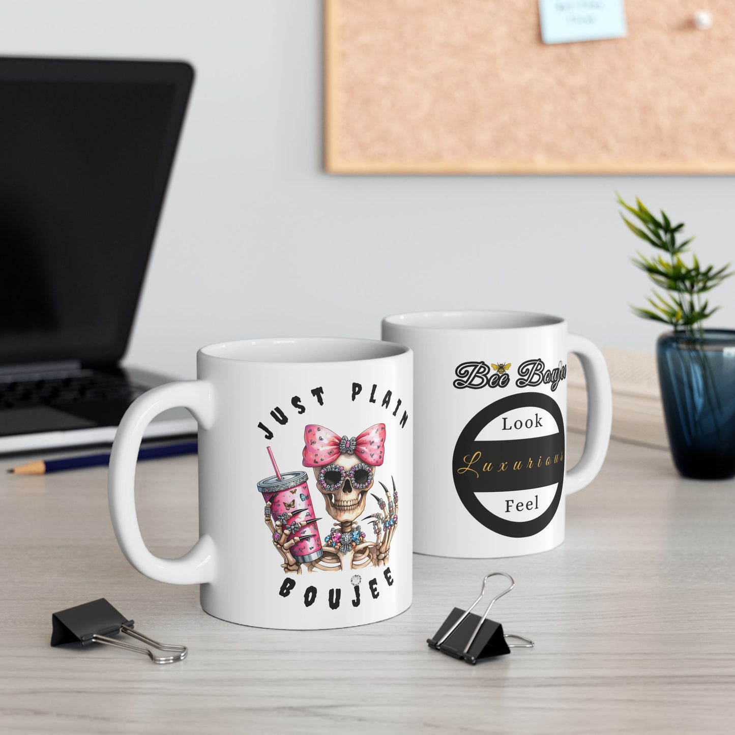 Halloween Just Plain Boujee WHITE Ceramic Mug, 11oz