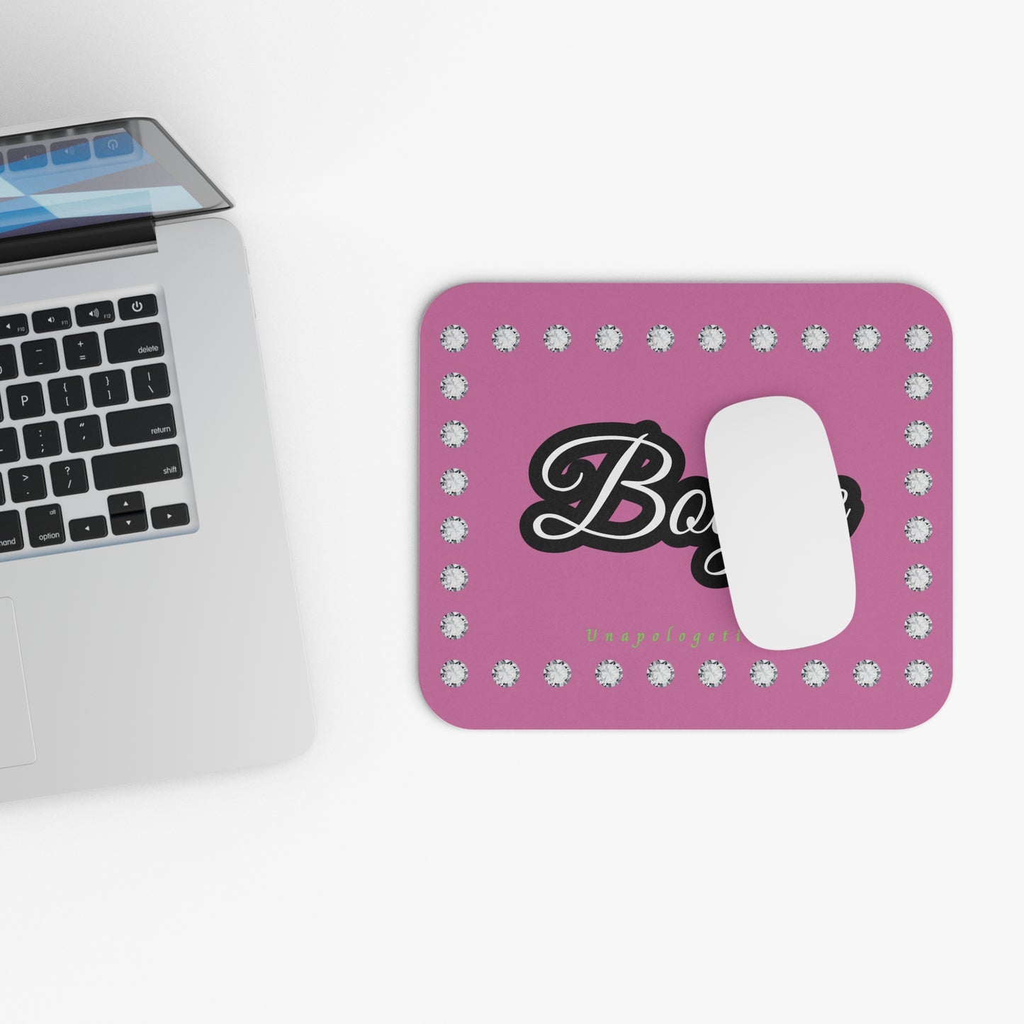 Boujee in Diamonds Mouse Pad PINK (Rectangle)