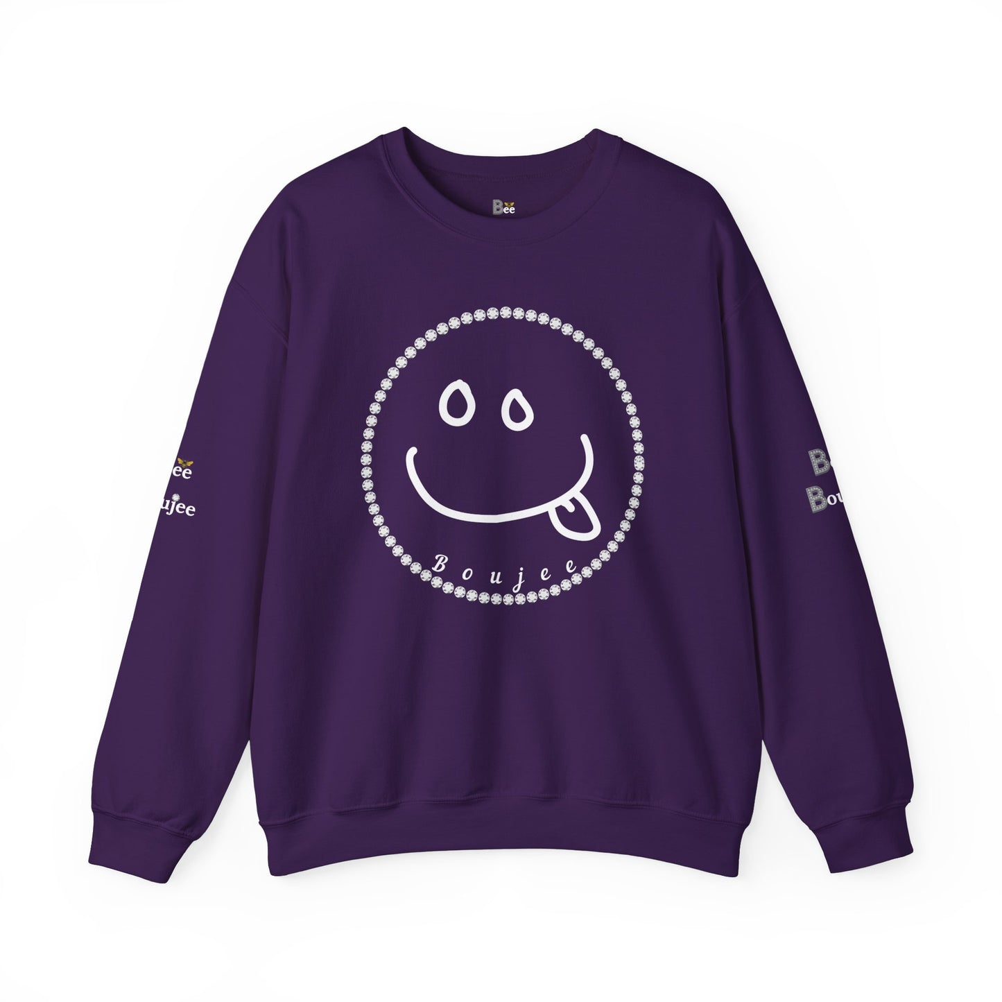 Boujee Smiley Goofy Face - Heavy Blend™ Dark Colors Crewneck Sweatshirt