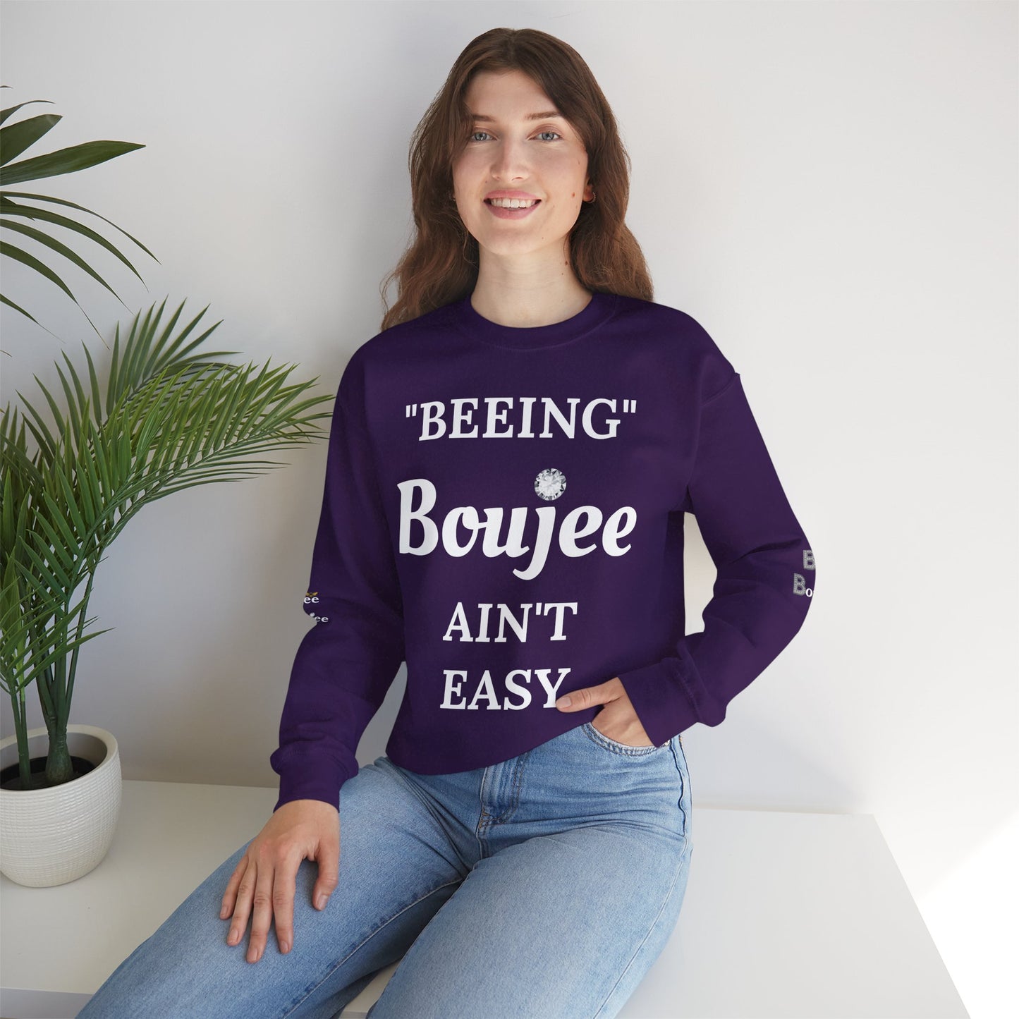"Beeing" Boujee Ain't Easy- Heavy Blend™ Dark Colors Crewneck Sweatshirt