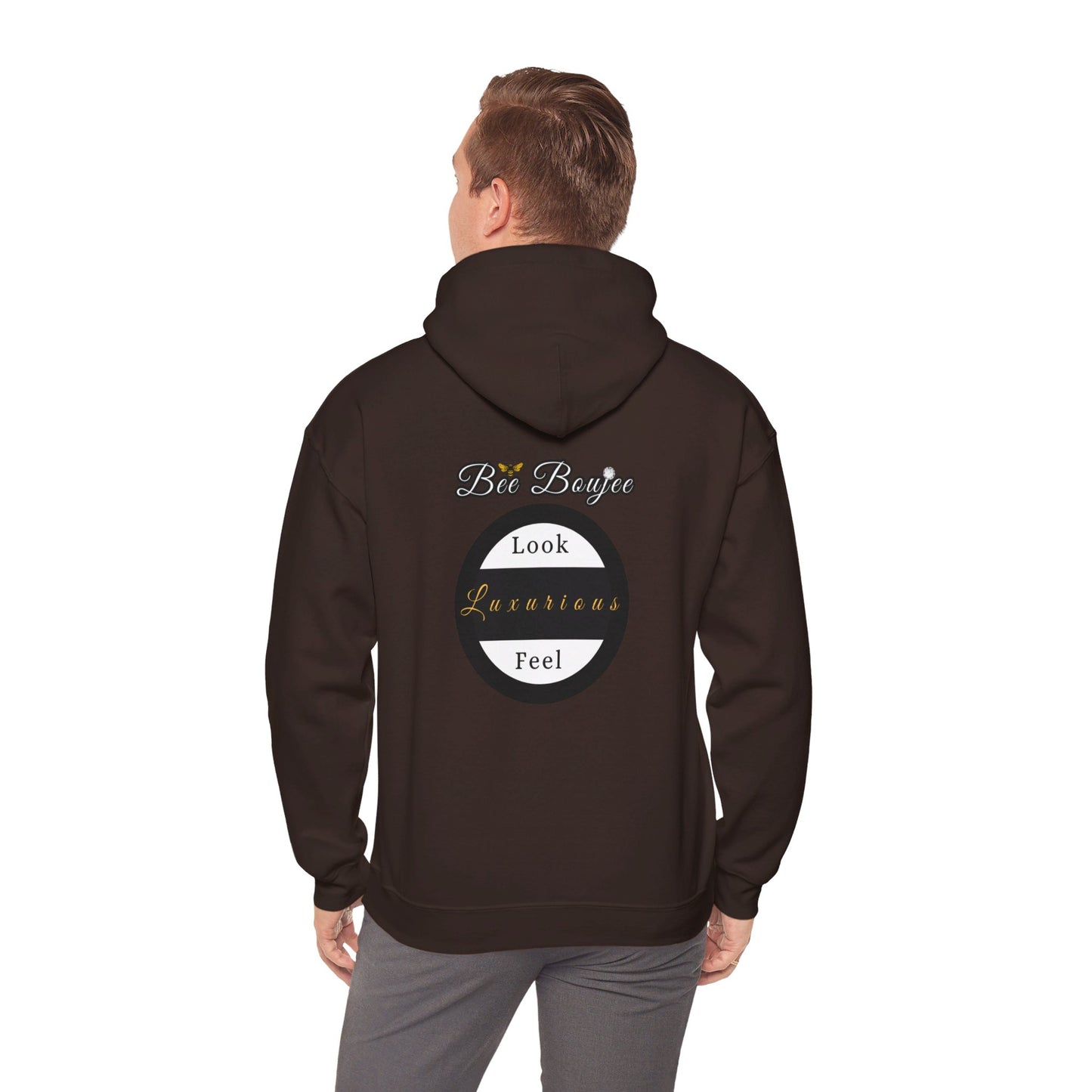 Halloween Booo in Boooujee Heavy Blend™ Hooded Sweatshirt - BROWN SKIN TONE