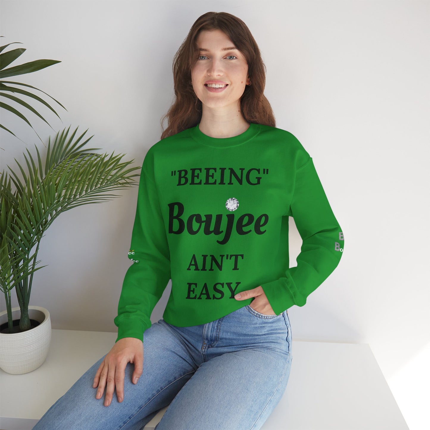 "Beeing" Boujee Ain't Easy- Heavy Blend™ Light Colors Crewneck Sweatshirt