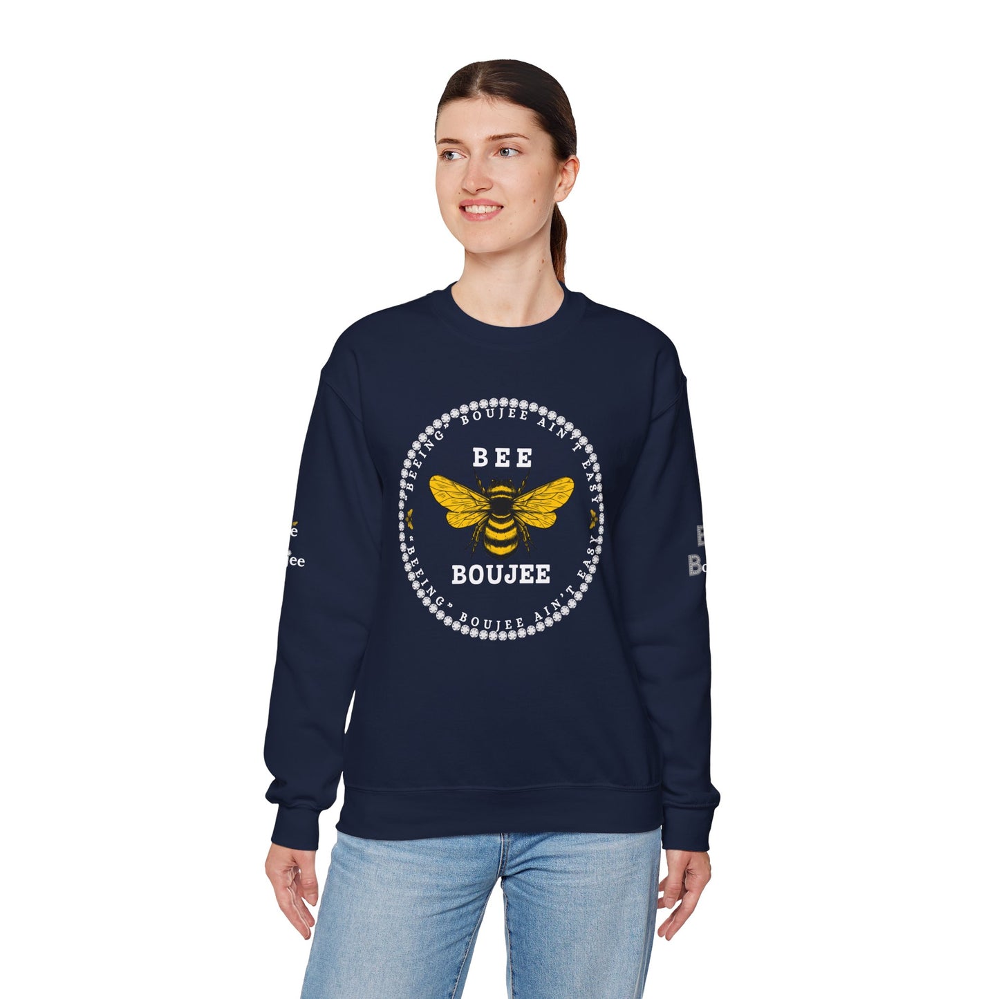 "Beeing" Boujee Ain't Easy - Heavy Blend™ Dark Colors Crewneck Sweatshirt