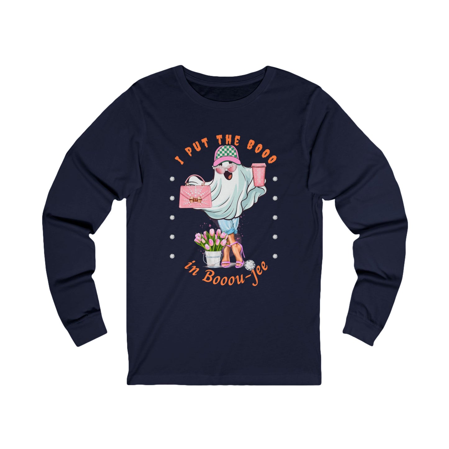 Halloween Booo in Boooujee - Jersey Long Sleeve Tee FAIR SKIN TONE