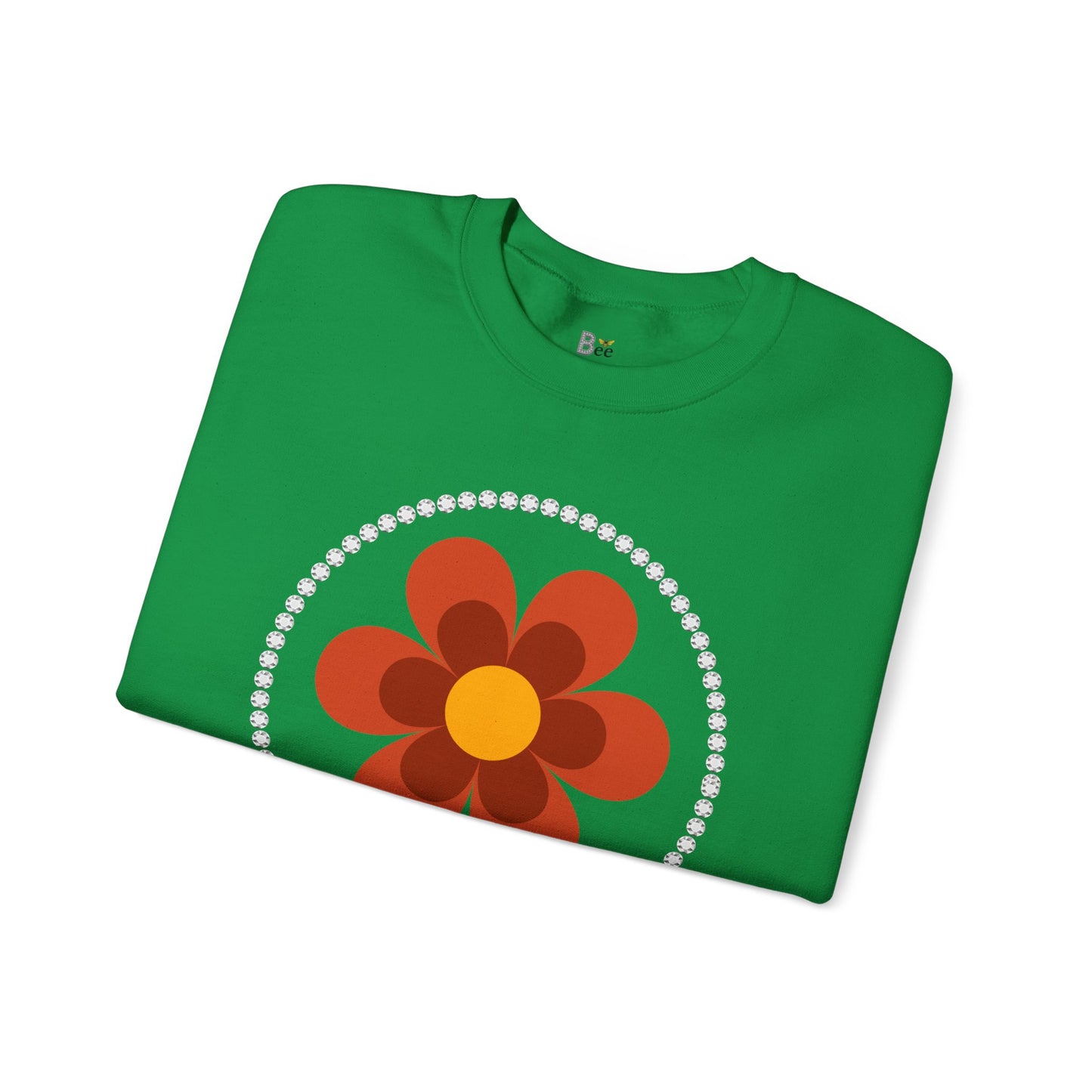 Boujee Flower Burnt Orange - Heavy Blend™ Light Colors Crewneck Sweatshirt