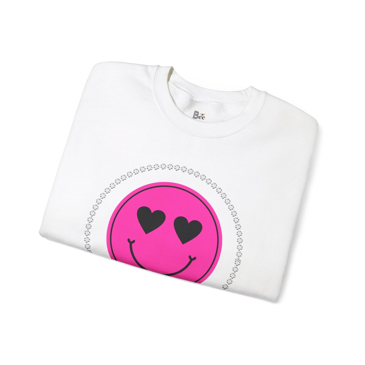 Boujee Smiley Face Heart Eyes Pink - Heavy Blend™ Light Colors Crewneck Sweatshirt