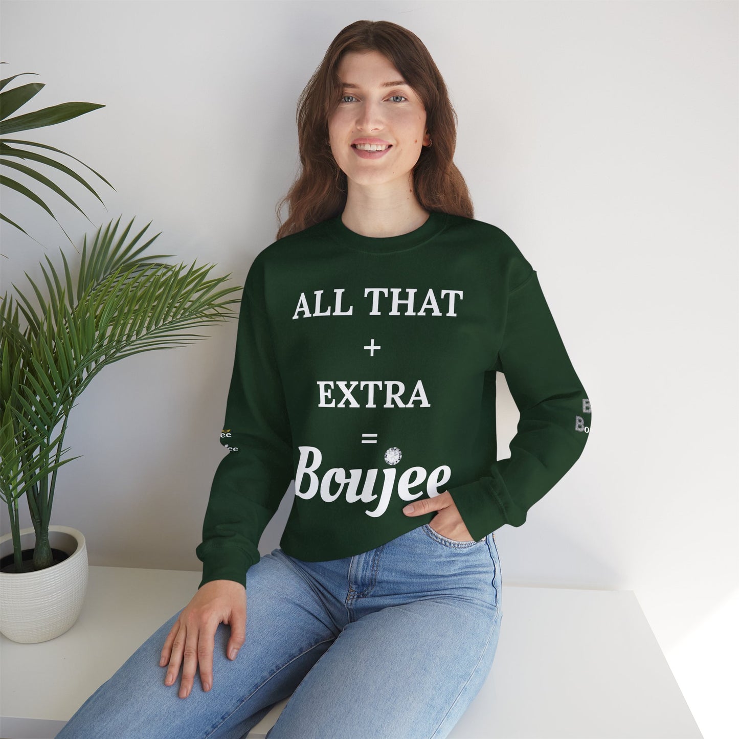 All That + Extra = Boujee - Heavy Blend™ Dark Colors Crewneck Sweatshirt