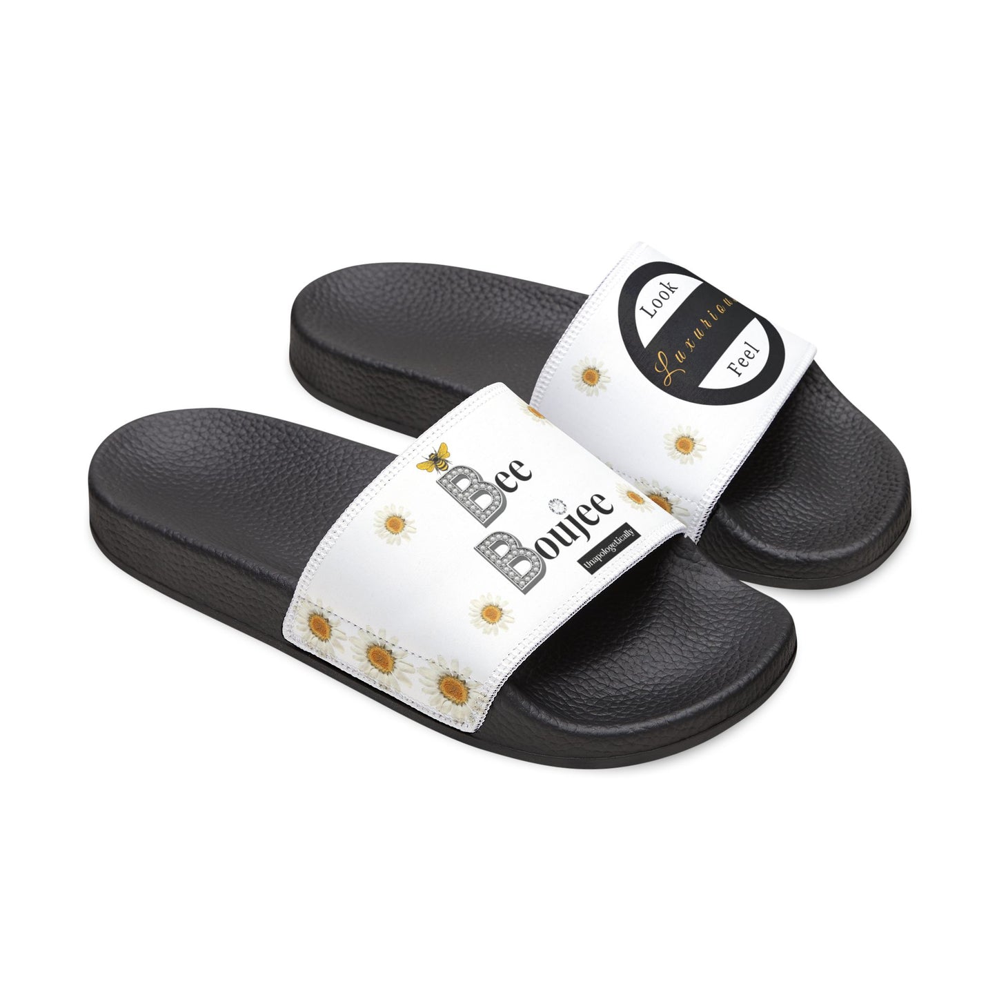 Bee Boujee - WHITE Flowers Women's Removable-Strap Sandals