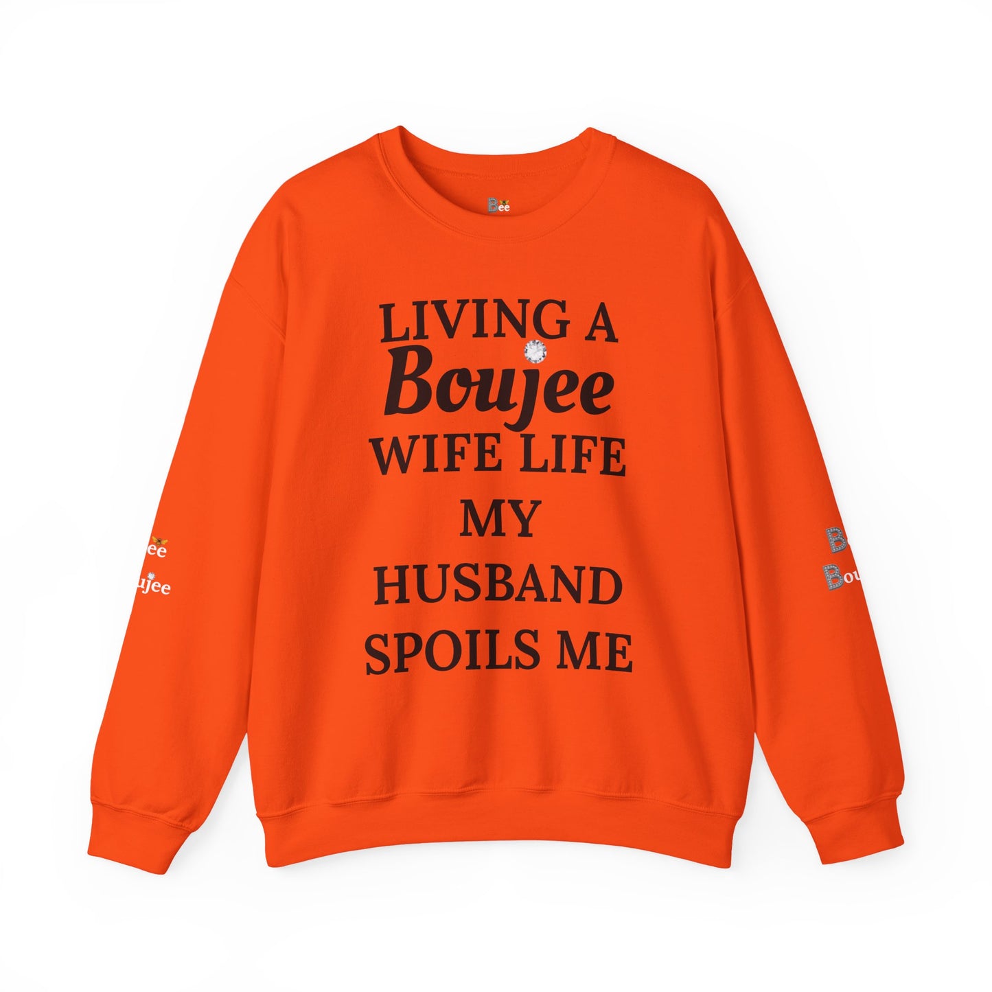 Living a Boujee Wife Life My Husband Spoils Me - Heavy Blend™ Light Colors Crewneck Sweatshirt
