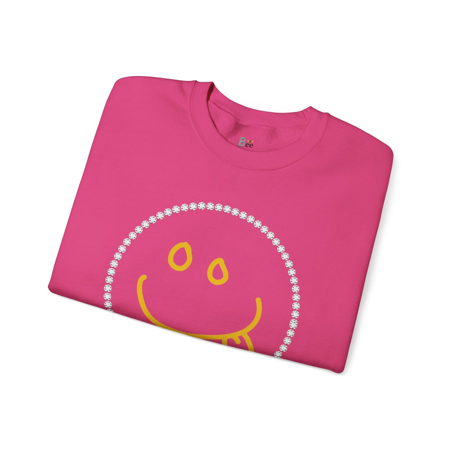 Boujee Smiley Goofy Face - Heavy Blend™ Light Colors Crewneck Sweatshirt