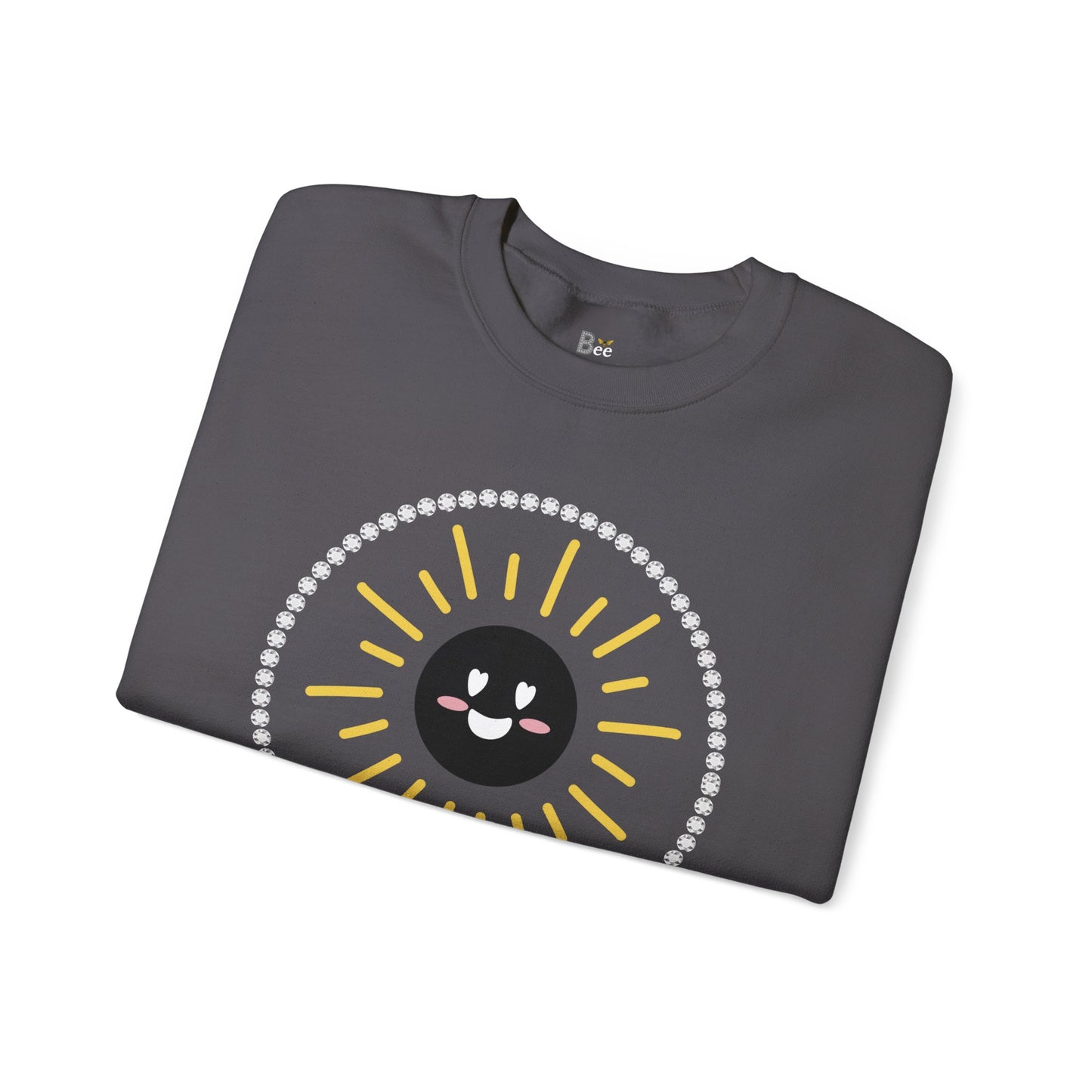 Boujee Sunshine Smiley Face Black - Heavy Blend™ Dark Colors Crewneck Sweatshirt