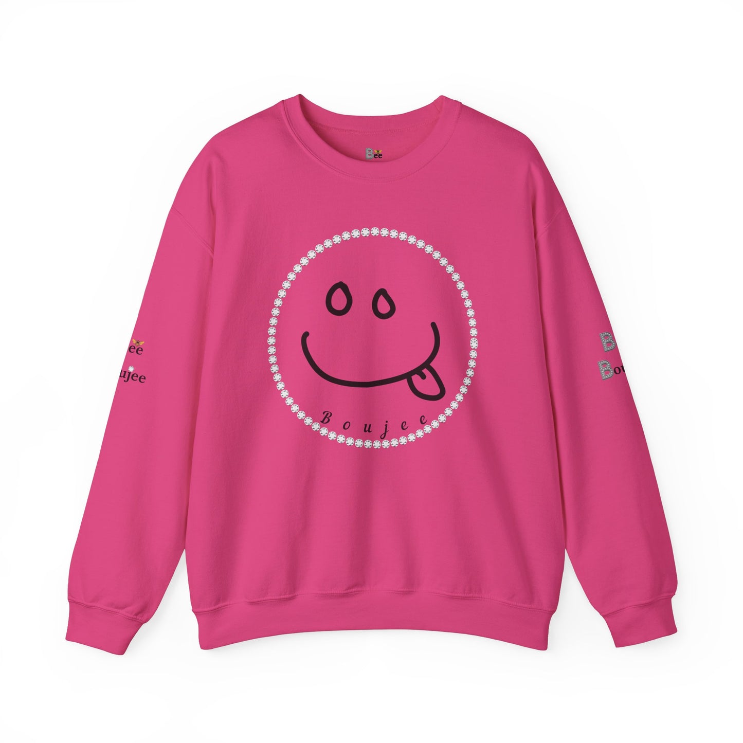 Boujee Smiley Goofy Face - Heavy Blend™ Light Colors Crewneck Sweatshirt