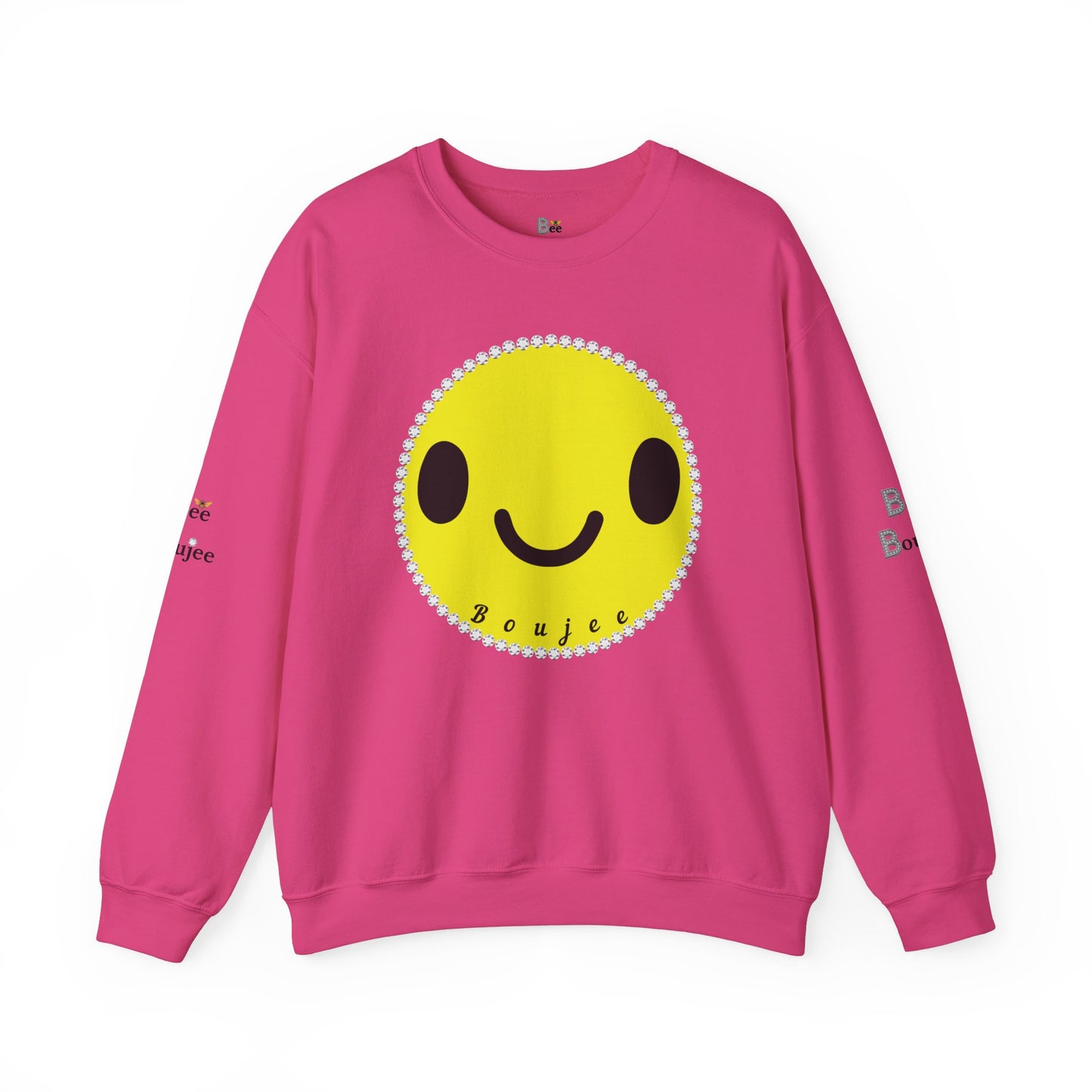 Boujee Smiley Face Yellow - Heavy Blend™ Light Colors Crewneck Sweatshirt
