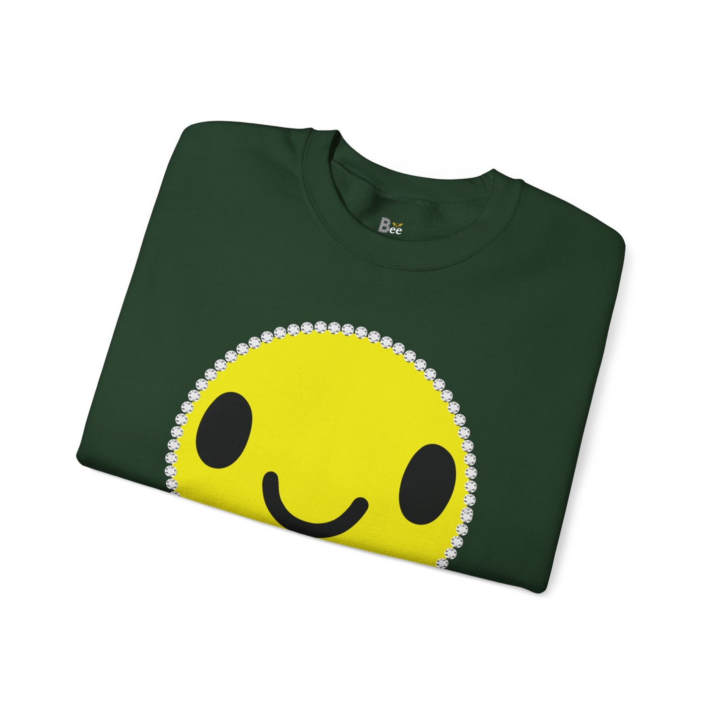 Boujee Smiley Face Yellow - Heavy Blend™ Dark Colors Crewneck Sweatshirt