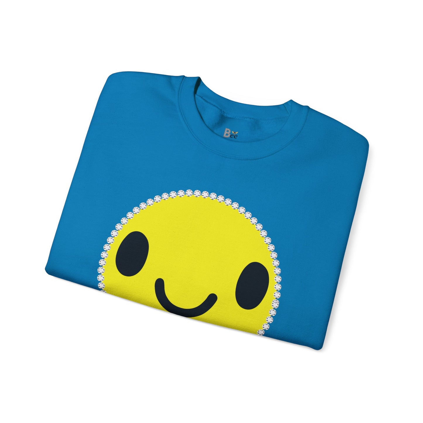 Boujee Smiley Face Yellow - Heavy Blend™ Light Colors Crewneck Sweatshirt