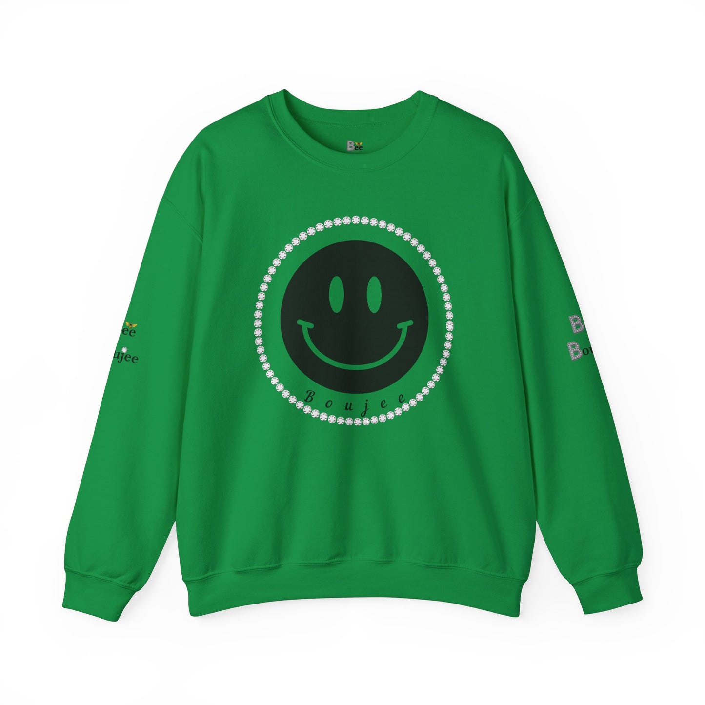Boujee Smiley Face Black - Heavy Blend™ Light Colors Crewneck Sweatshirt