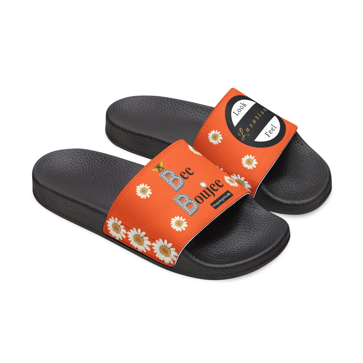 Bee Boujee - DARK ORANGE Flowers Women's Removable-Strap Sandals