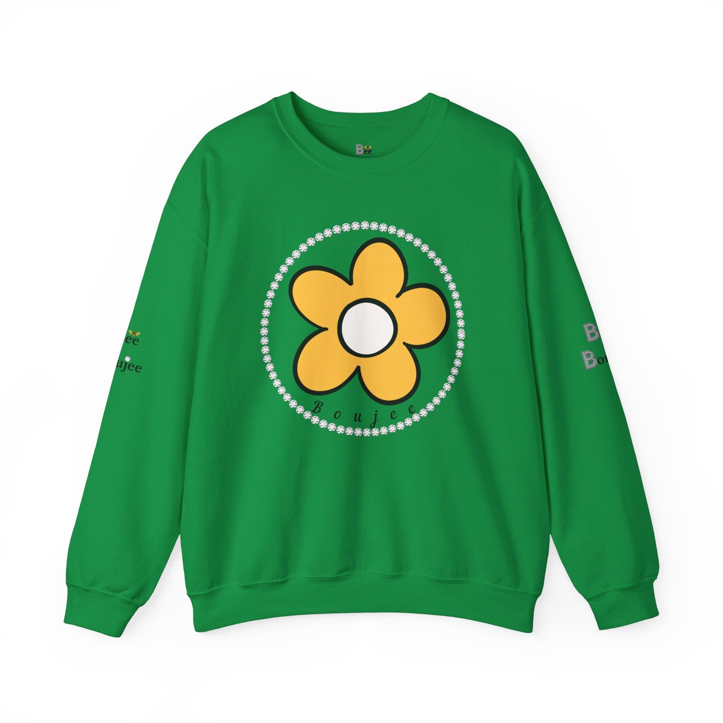 Boujee Flower Yellow White - Heavy Blend™ Light Colors Crewneck Sweatshirt
