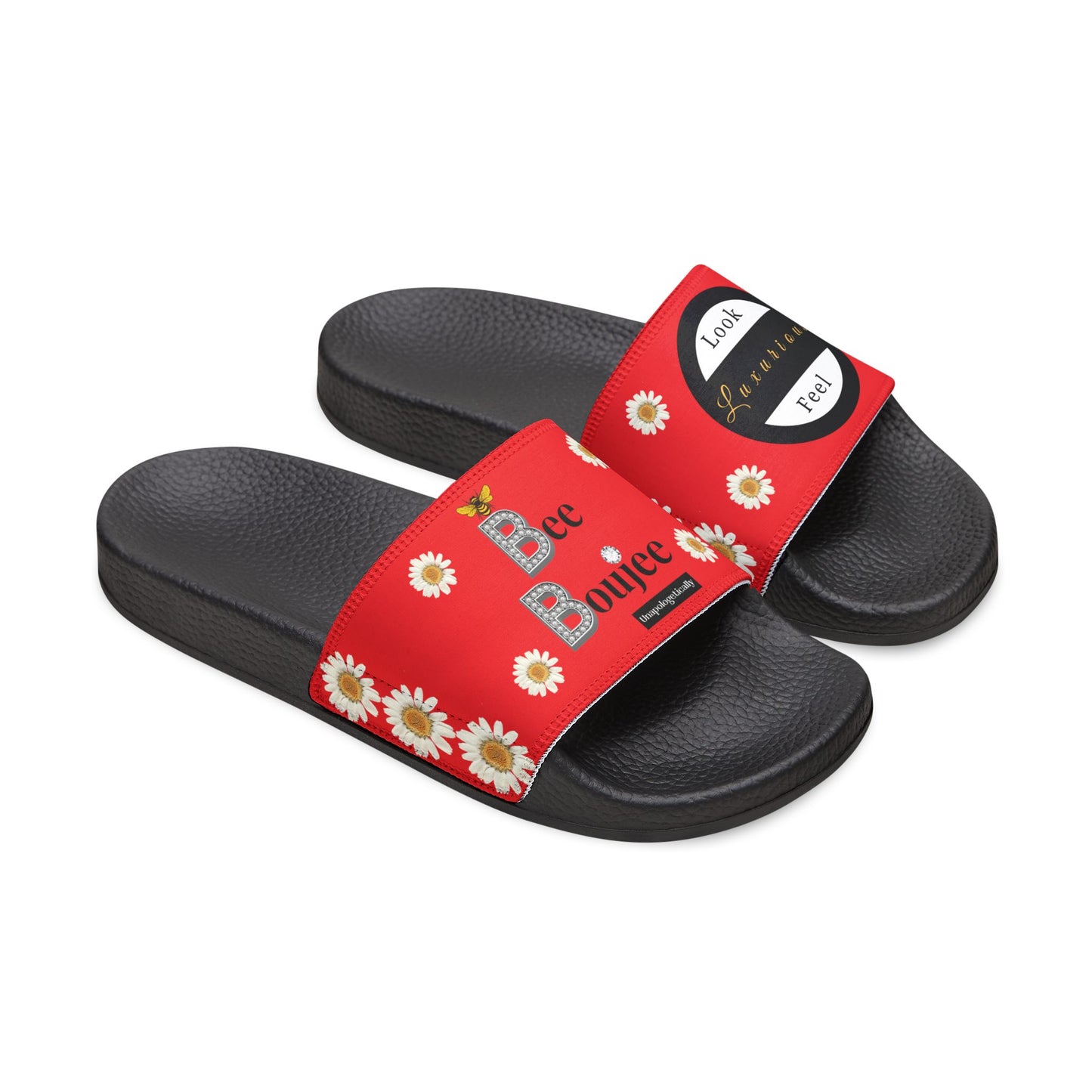 Bee Boujee - RED Flowers Women's Removable-Strap Sandals