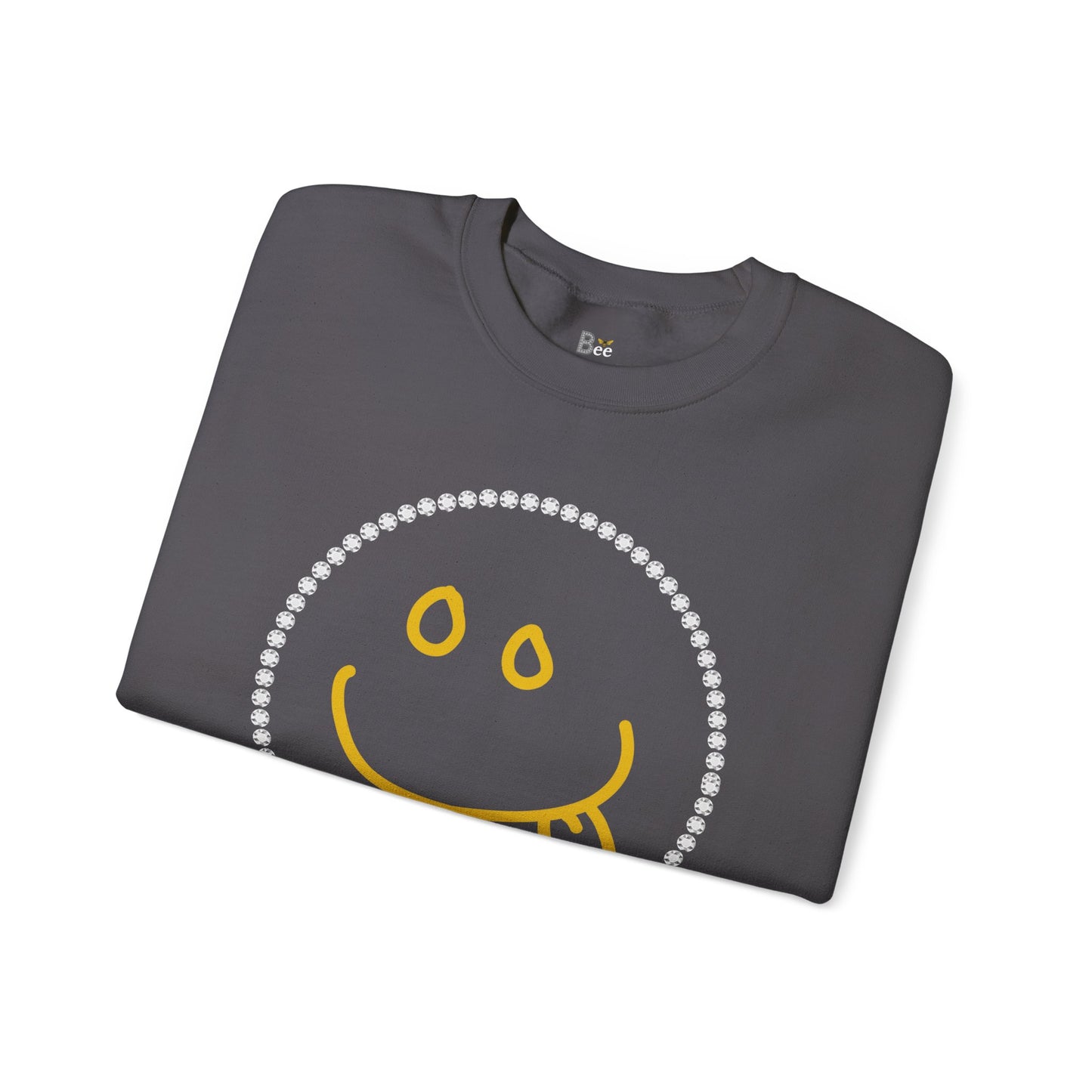 Boujee Smiley Goofy Face - Heavy Blend™ Dark Colors Crewneck Sweatshirt