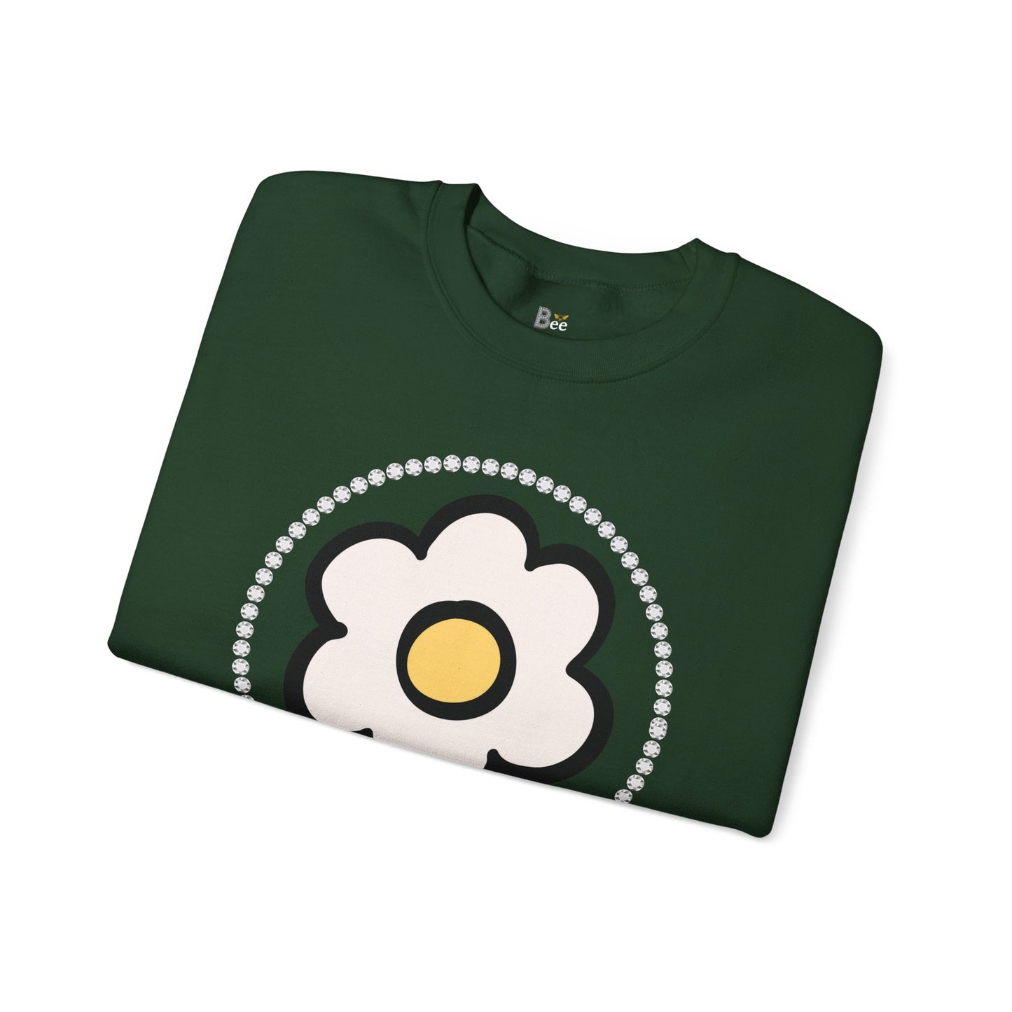 Boujee White Gold Flower White - Heavy Blend™ Dark Colors Crewneck Sweatshirt