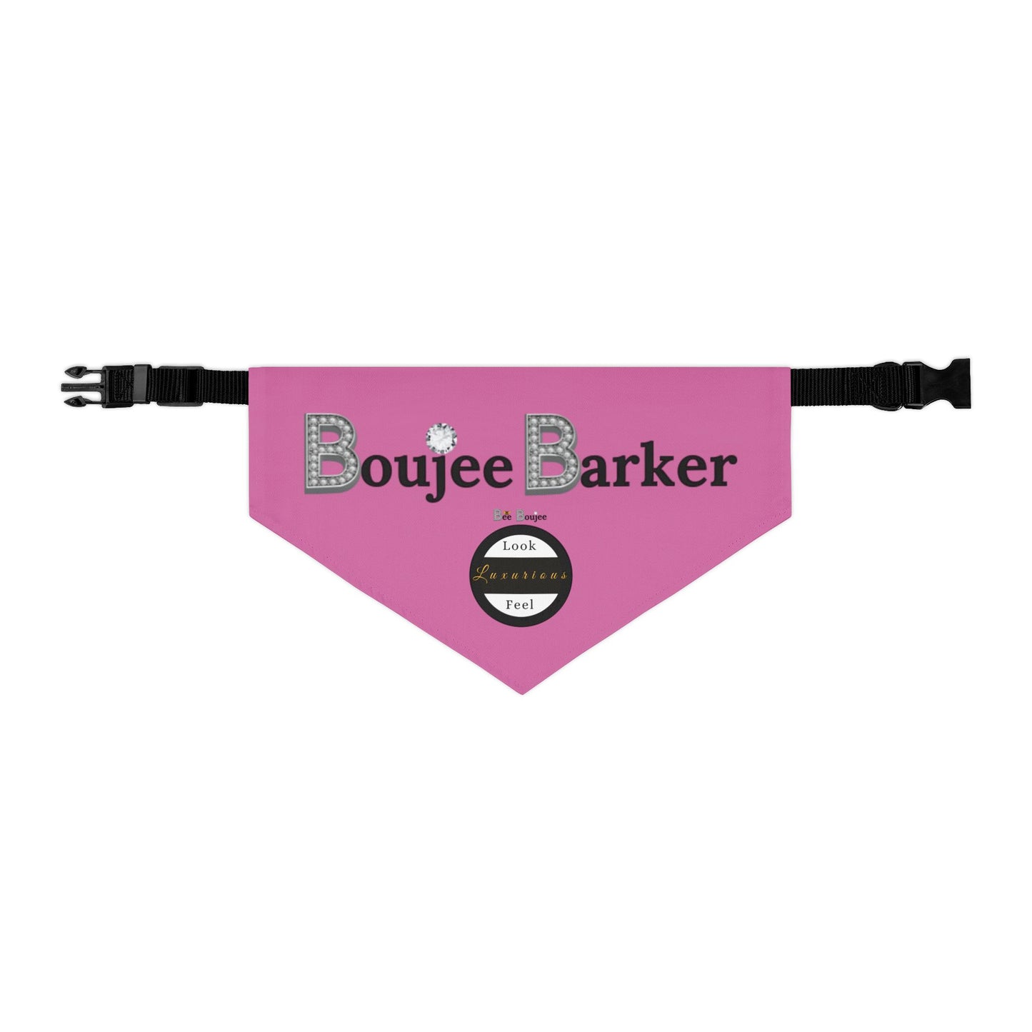 Boujee Barker Bandana PINK - Pet Collar LARGE